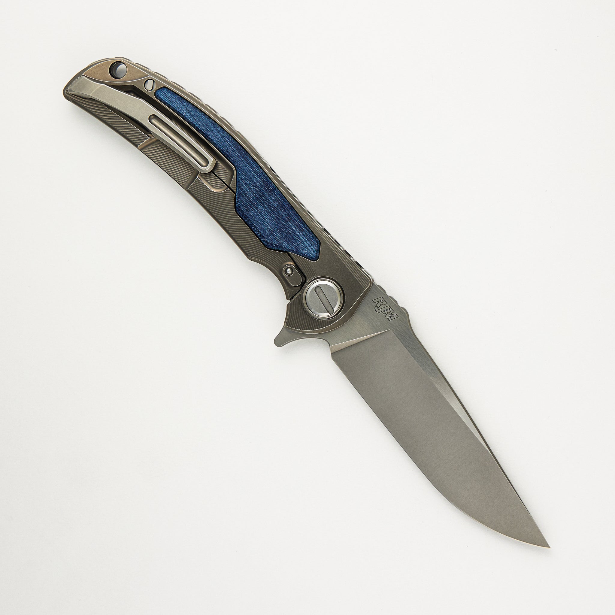 "Limited Edition" Denim Overkill - S90V Blade - Titanium Handle W/ Jeans Micarta Inlays - SRRBS (RJ Martin Design)