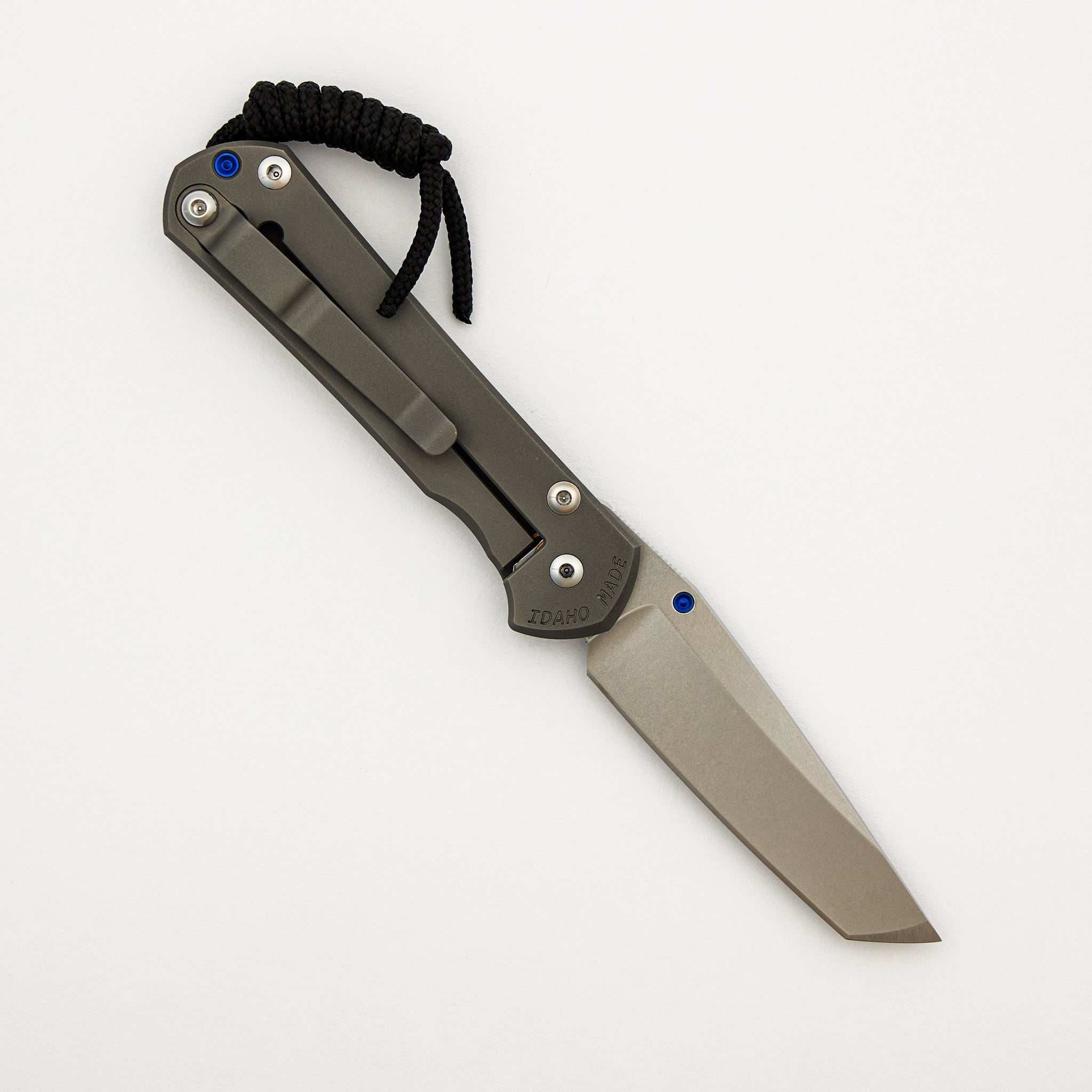 Small Sebenza 31 - Tanto CPM MagnaCut Blade - Glass Blasted - Blue Double Lugs