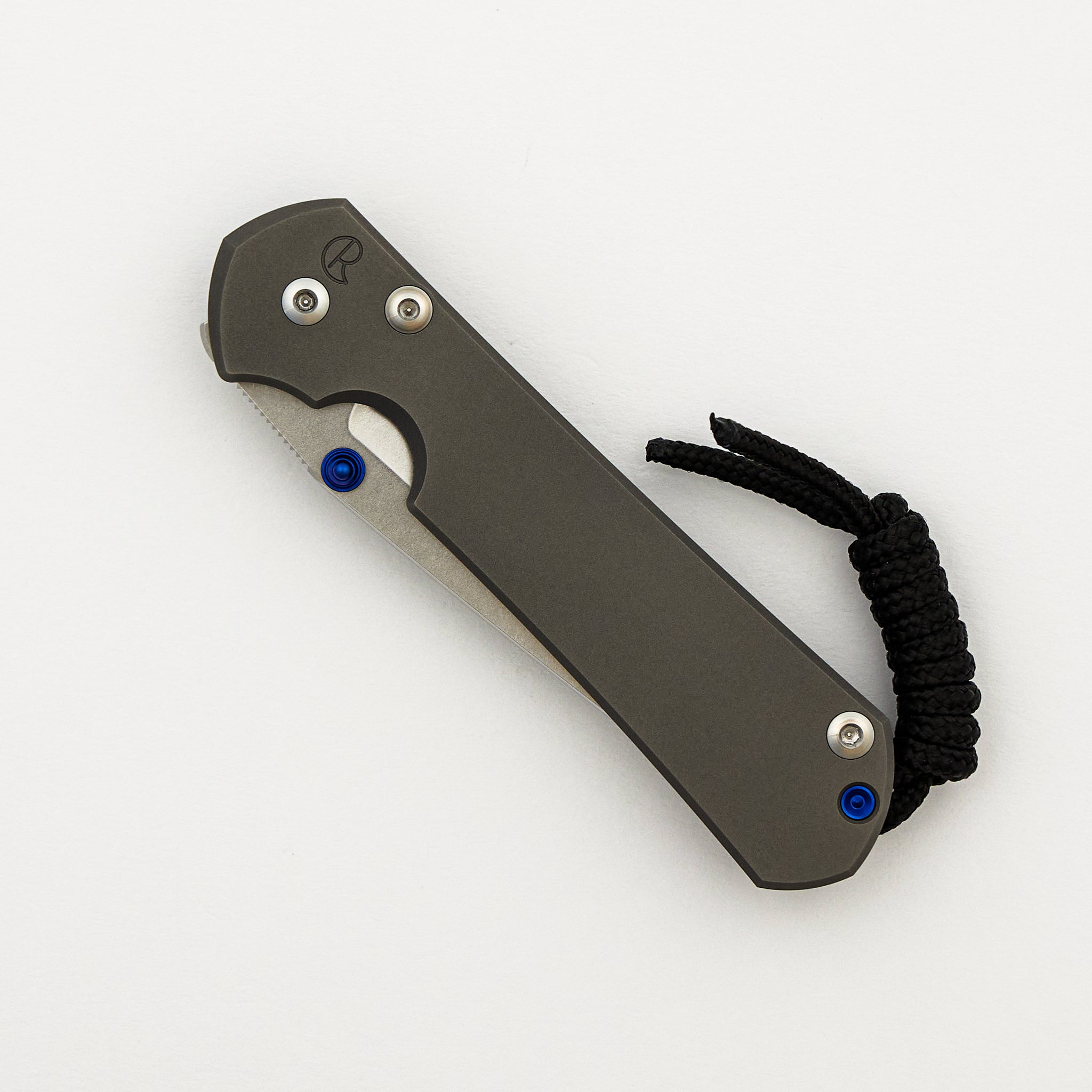 Small Sebenza 31 - Tanto CPM MagnaCut Blade - Glass Blasted - Blue Double Lugs