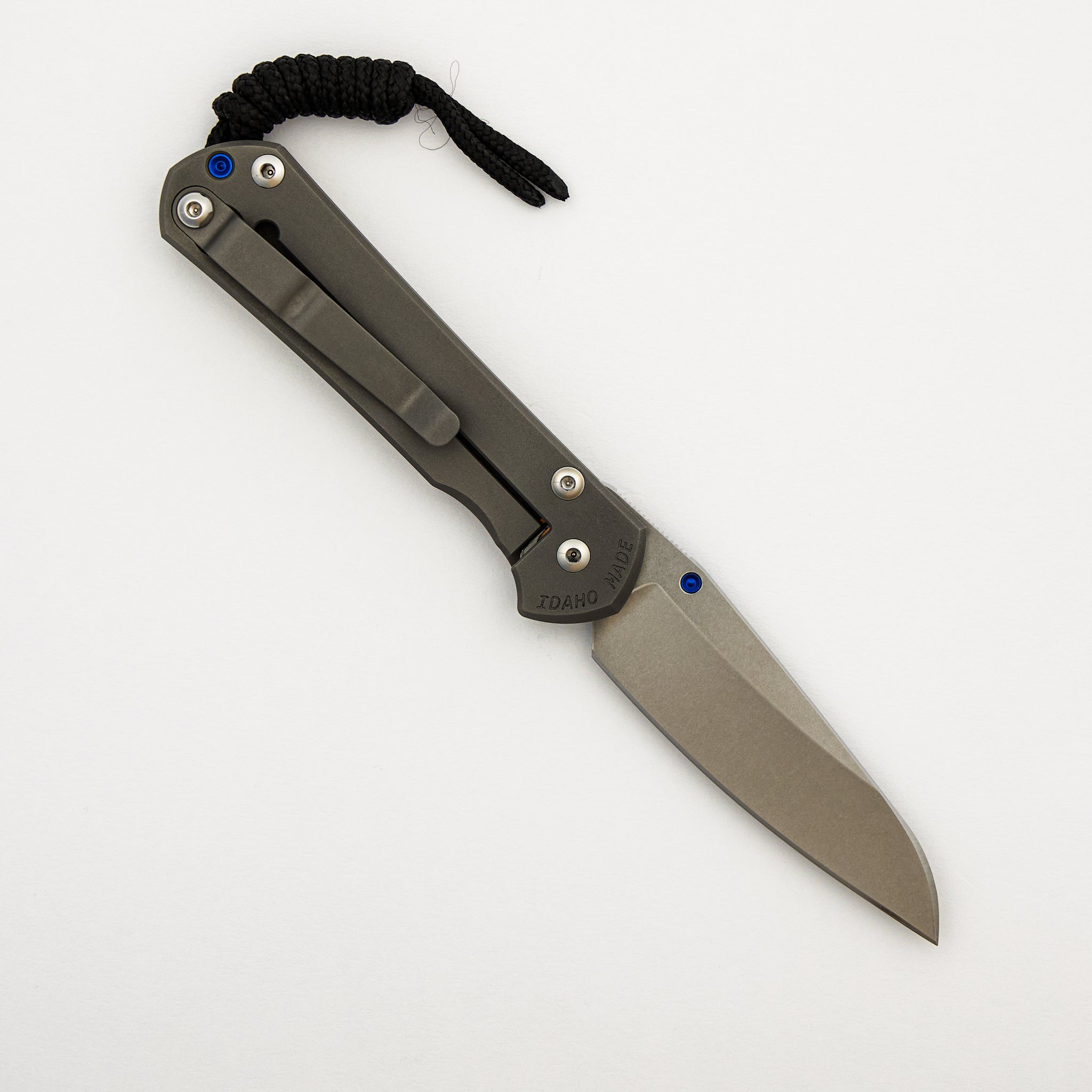 Small Sebenza 31 - Insingo CPM MagnaCut Blade - Glass Blasted - Blue Single Thumb Lug