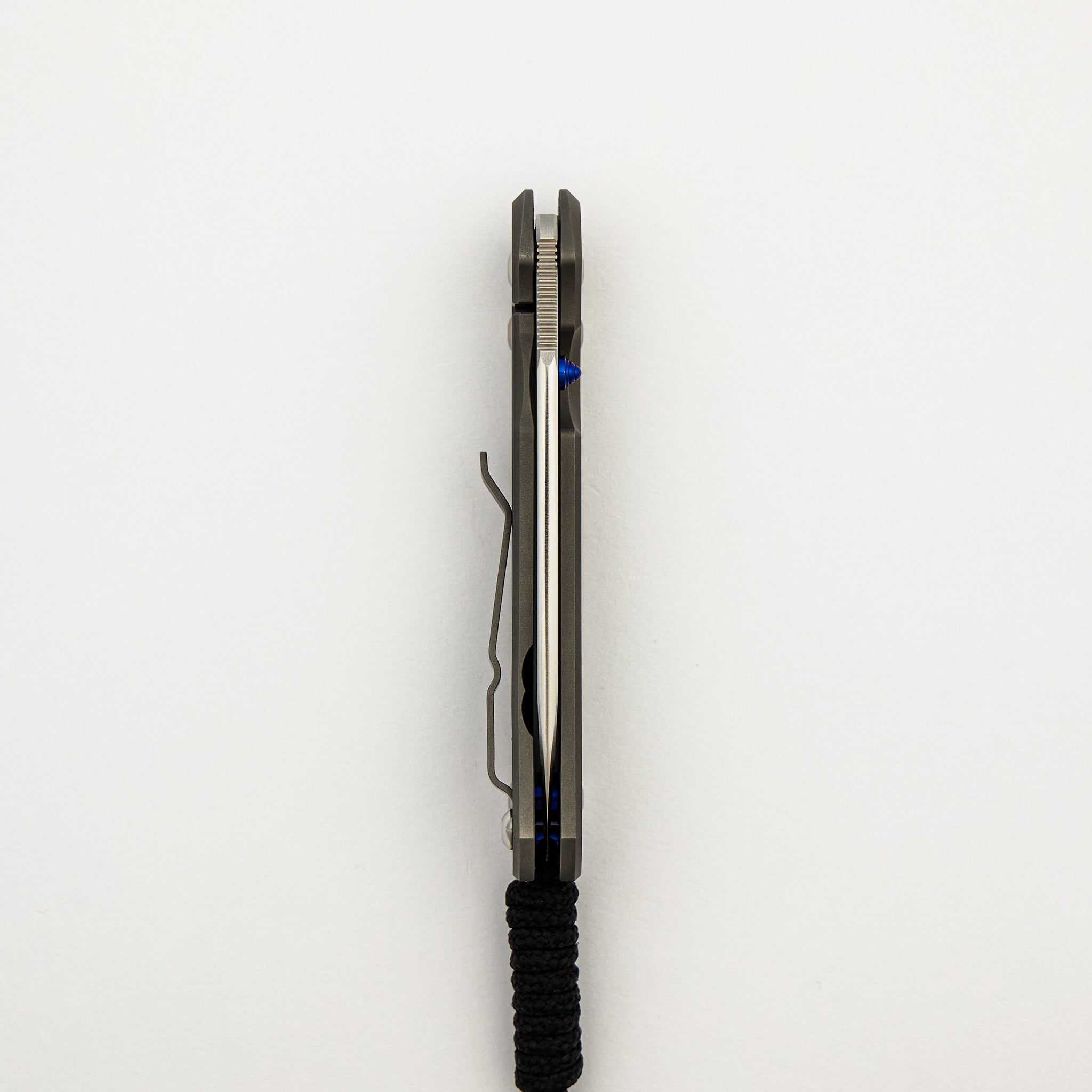 Small Sebenza 31 - Insingo CPM MagnaCut Blade - Glass Blasted - Blue Single Thumb Lug