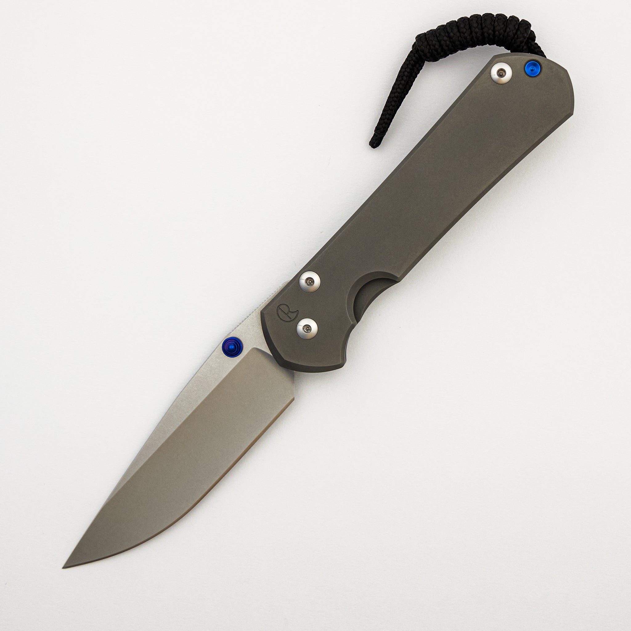 Large Sebenza 31 - Drop Point CPM MagnaCut Blade - Glass Blasted - Blue Single Thumb Lug