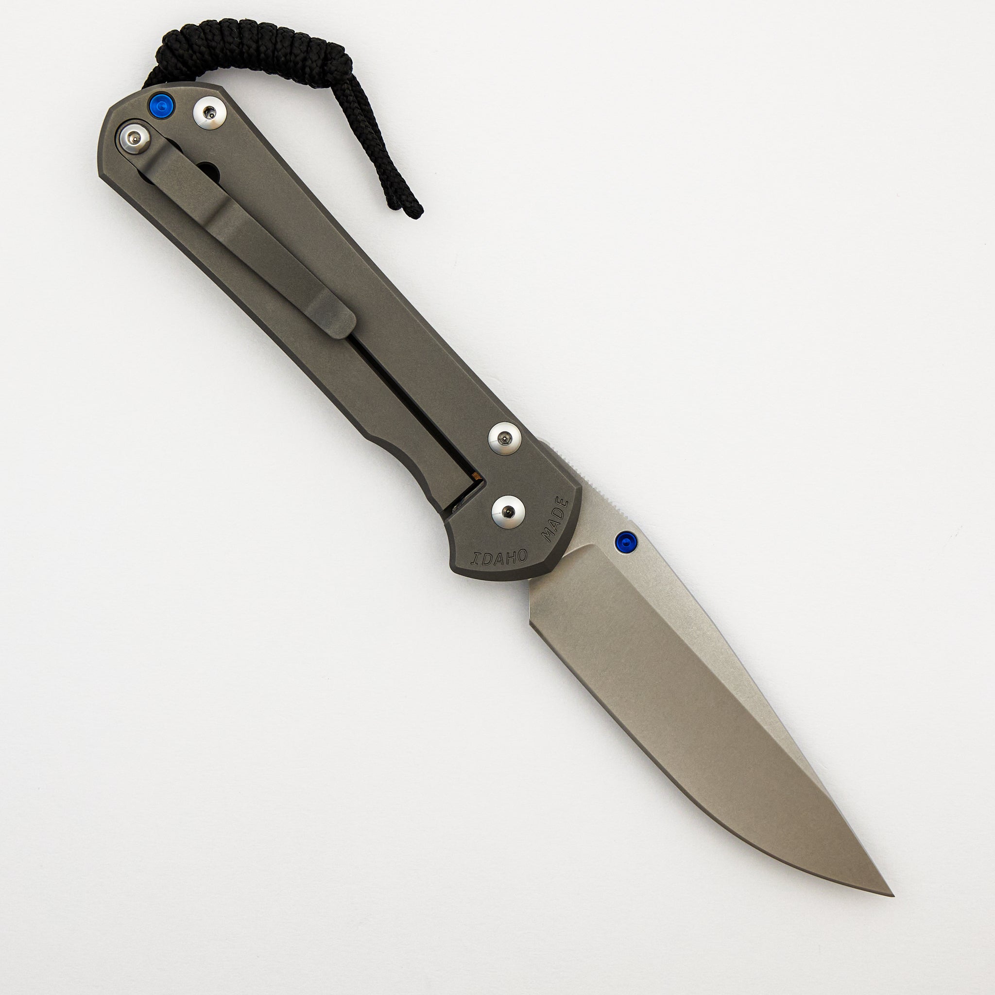 Large Sebenza 31 - Drop Point CPM MagnaCut Blade - Glass Blasted - Blue Single Thumb Lug