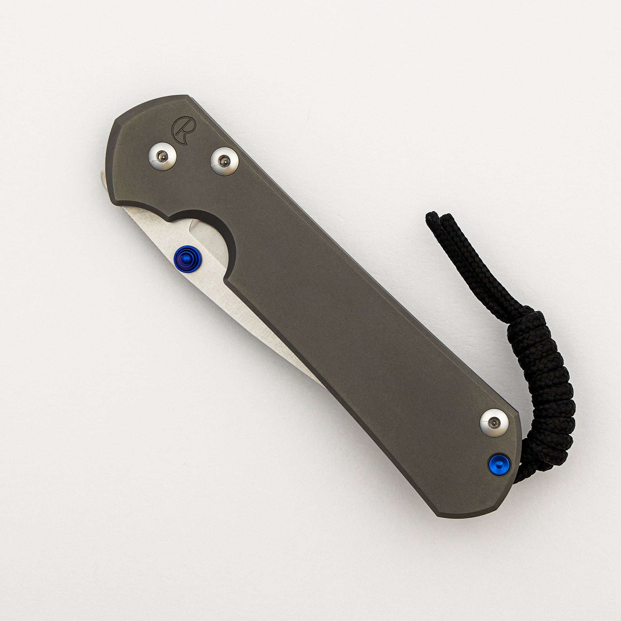 Large Sebenza 31 - Drop Point CPM MagnaCut Blade - Glass Blasted - Blue Single Thumb Lug