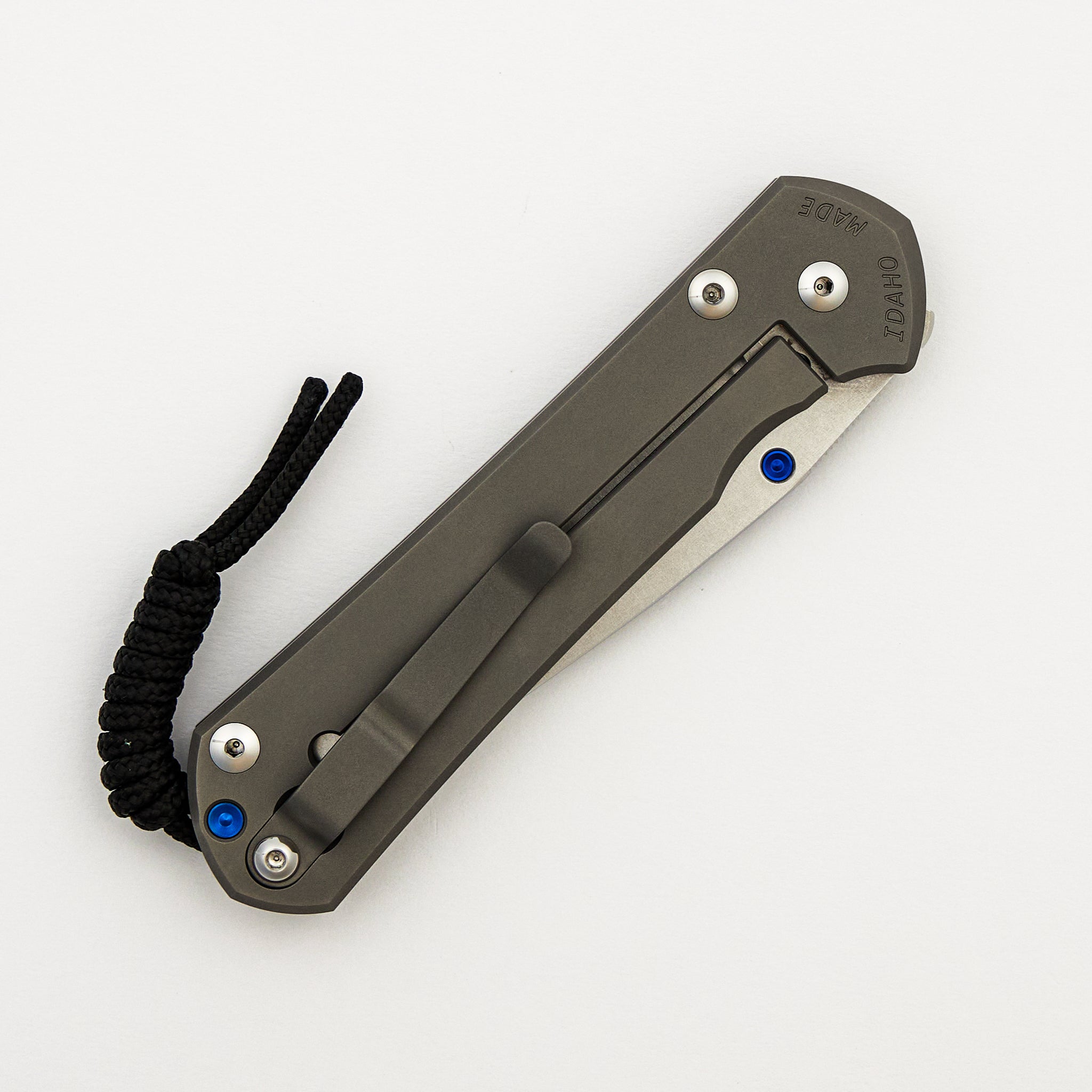 Large Sebenza 31 - Drop Point CPM MagnaCut Blade - Glass Blasted - Blue Single Thumb Lug