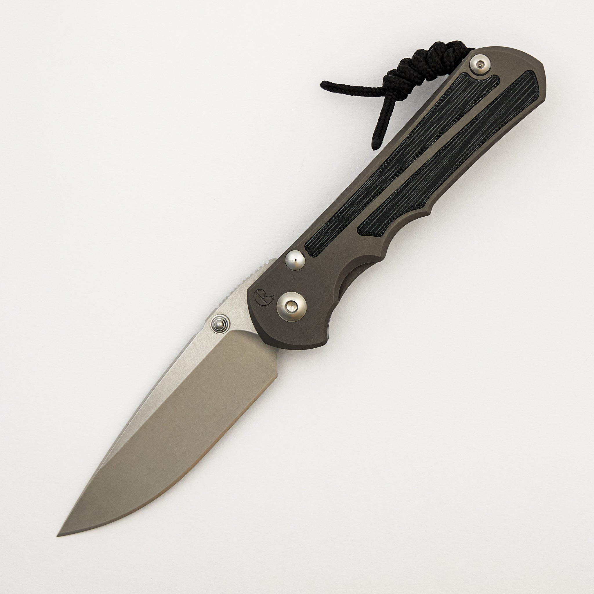 Large Inkosi - Black Canvas Micarta Inlay - Drop Point CPM MagnaCut Blade - Glass Blasted