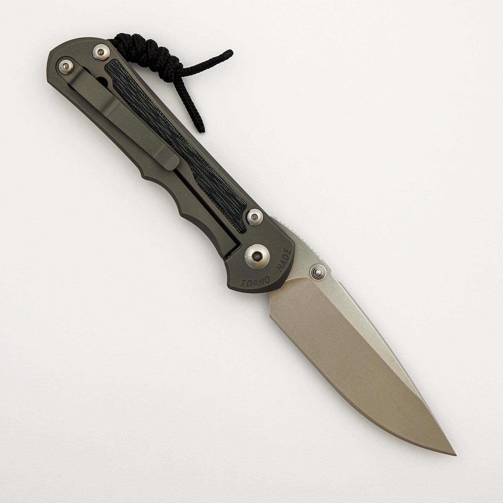 Large Inkosi - Black Canvas Micarta Inlay - Drop Point CPM MagnaCut Blade - Glass Blasted
