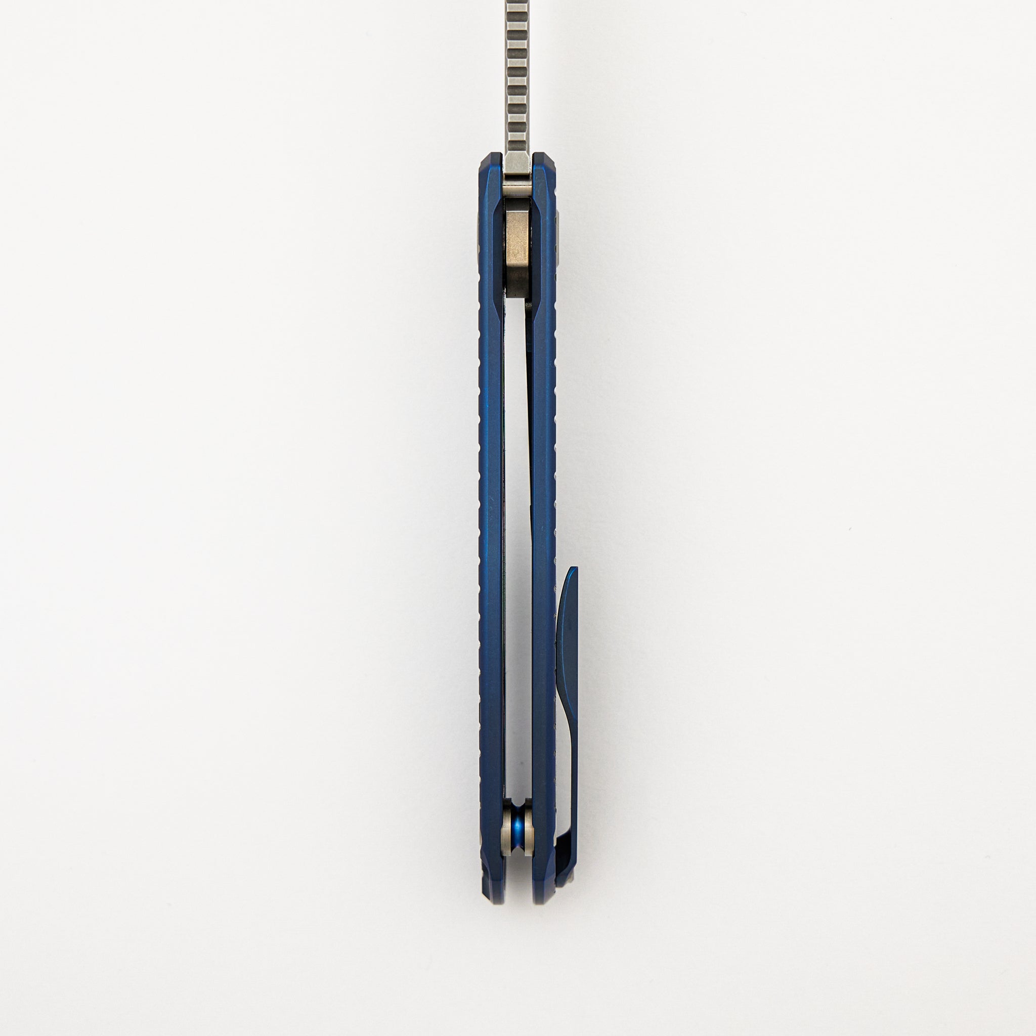 F95 Frag Pattern - Blue Titanium Handle - M390 Blade - MRBS