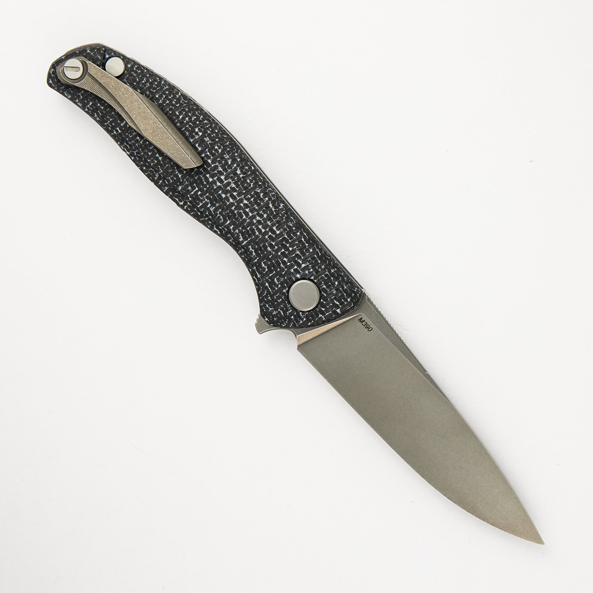 Shirogorov F3R - White Carbon Fiber Handle - M390 Blade - MRBS