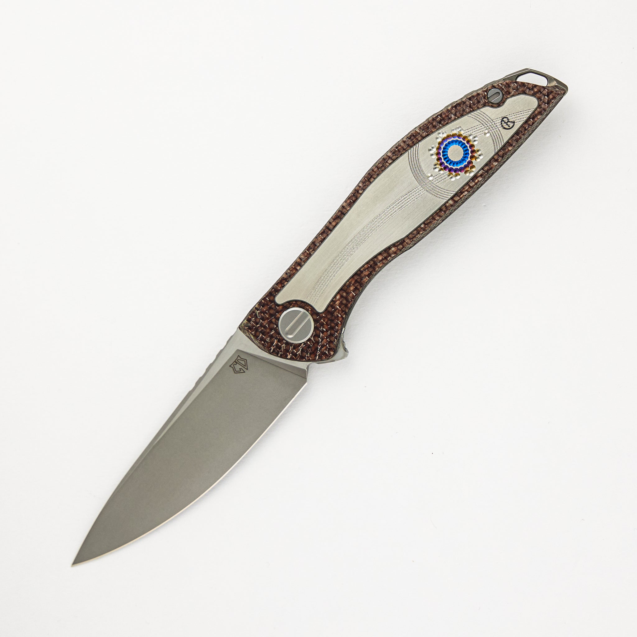 Shirogorov / Chris Reeve UniHation - Unique Graphic Custom Division - Brown Alutex - S90V Blade - MRBS