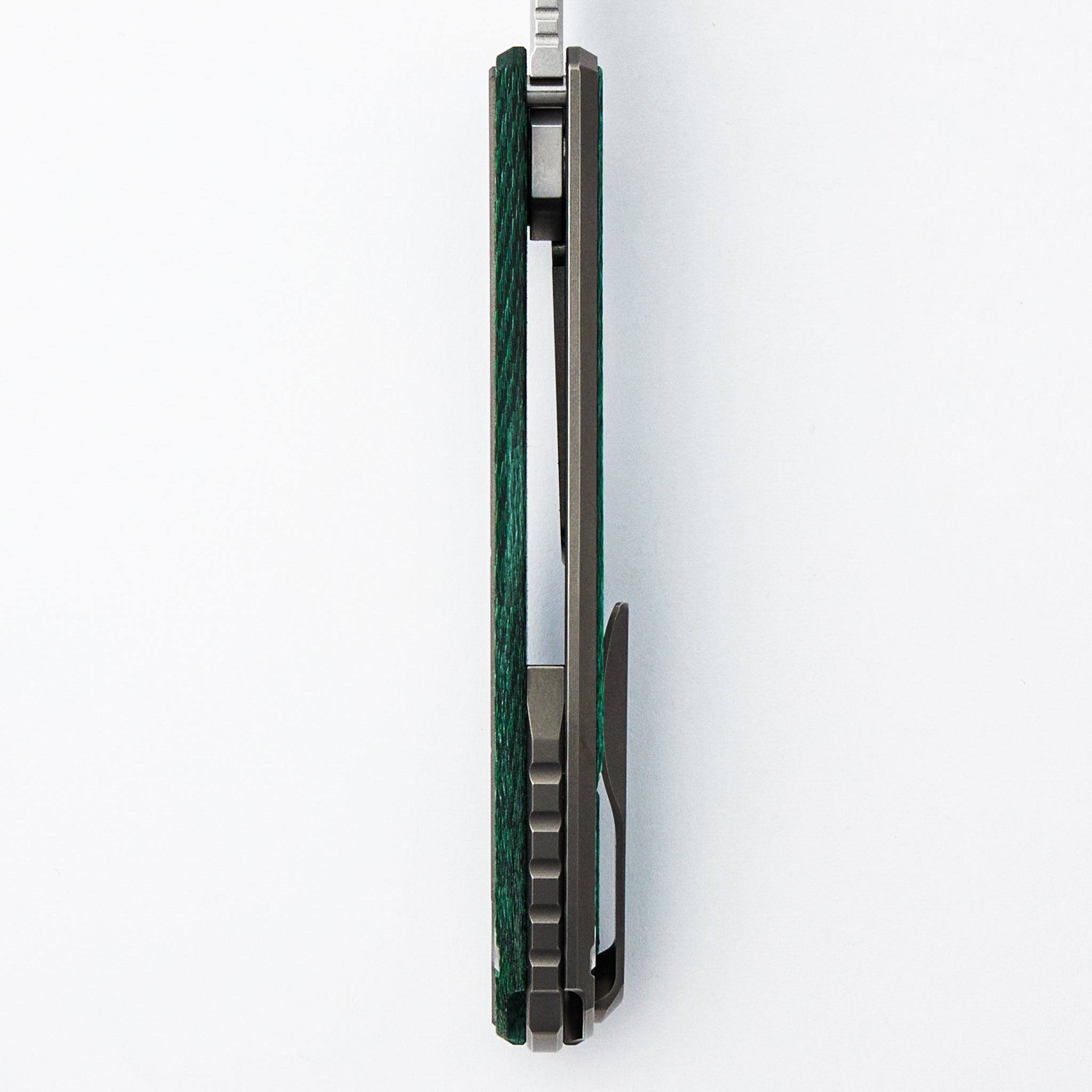 UniHati F95 Unique Graphic Custom Division - Titanium/Green Alutex Handle - Vanax 37 Blade - RBS