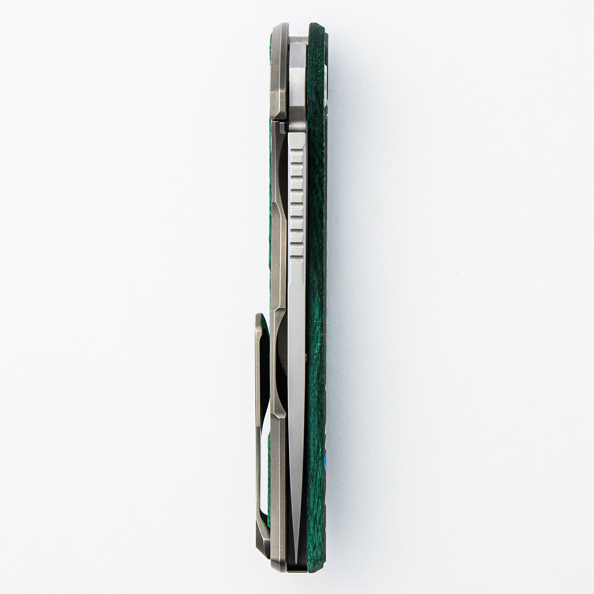 UniHati F95 Unique Graphic Custom Division - Titanium/Green Alutex Handle - Vanax 37 Blade - RBS