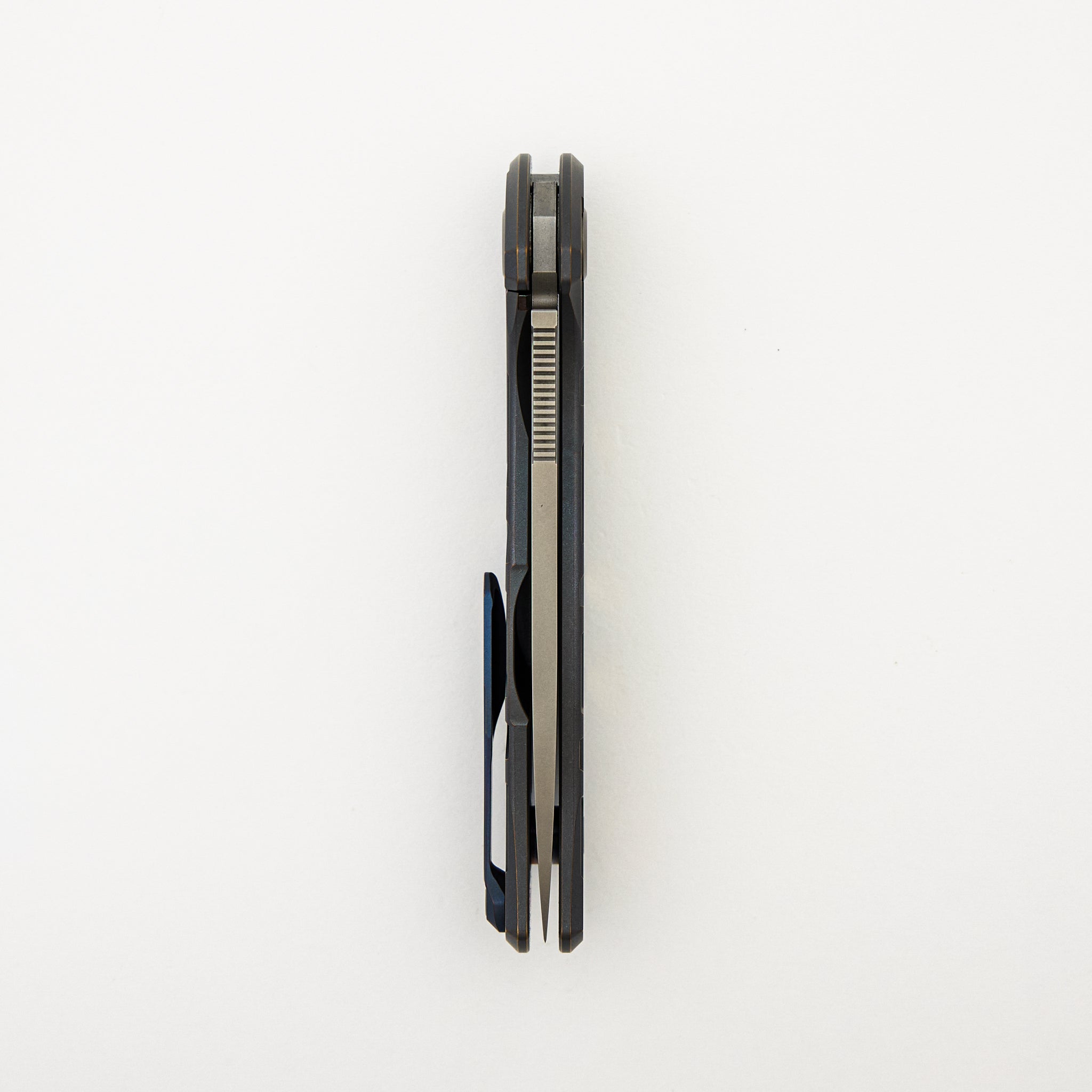 R1 "Special Edition" F95 "T" Pattern - Satin Blue/Bronze Anodized Titanium Handle - S90V Blade - MRBS