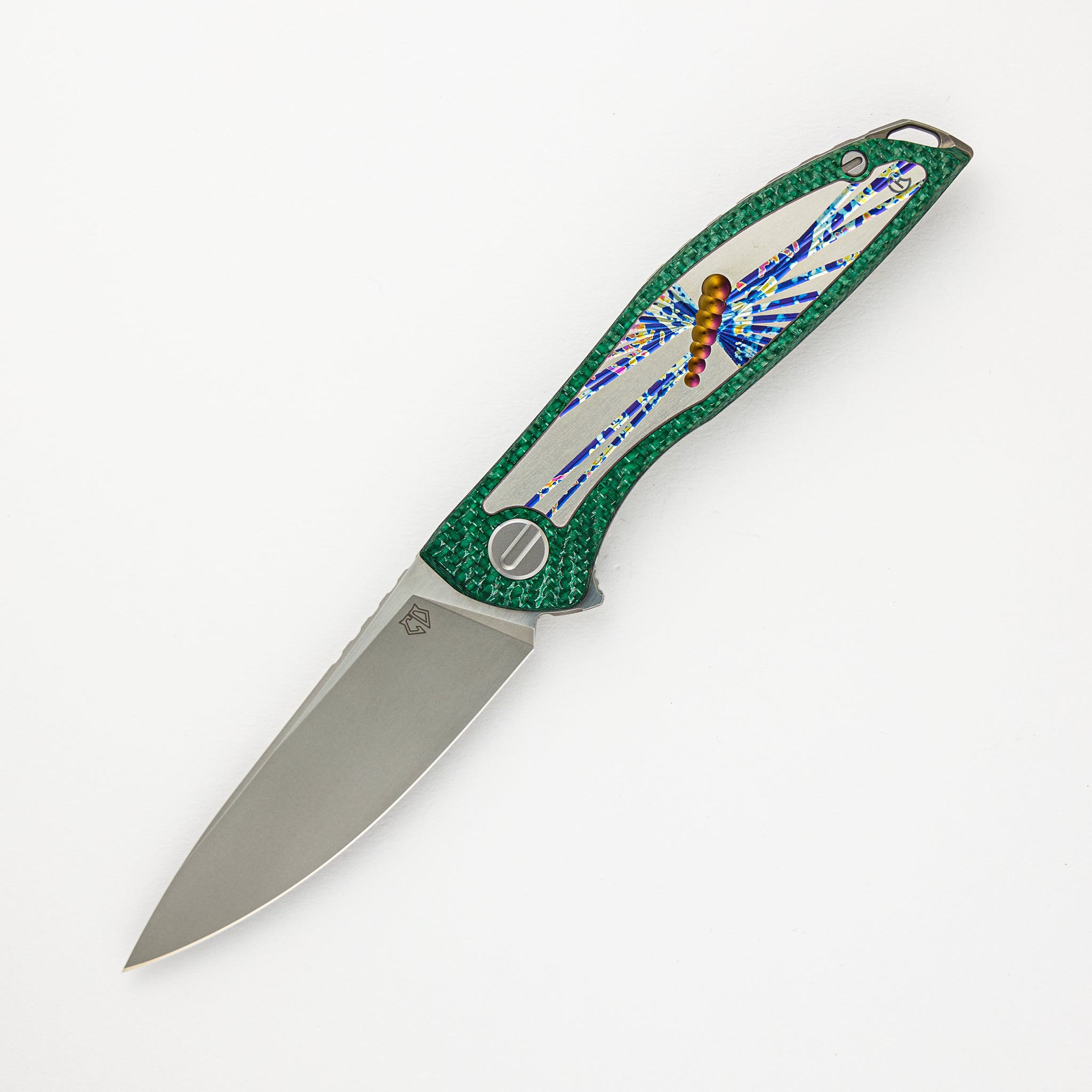 Shirogorov / Chris Reeve UniHation - Unique Graphic Custom Division - Green Alutex - S90V Blade - MRBS