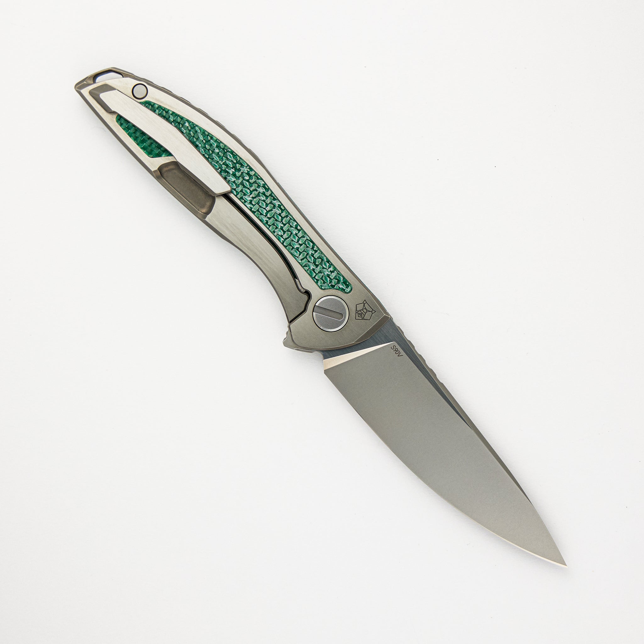 Shirogorov / Chris Reeve UniHation - Unique Graphic Custom Division - Green Alutex - S90V Blade - MRBS