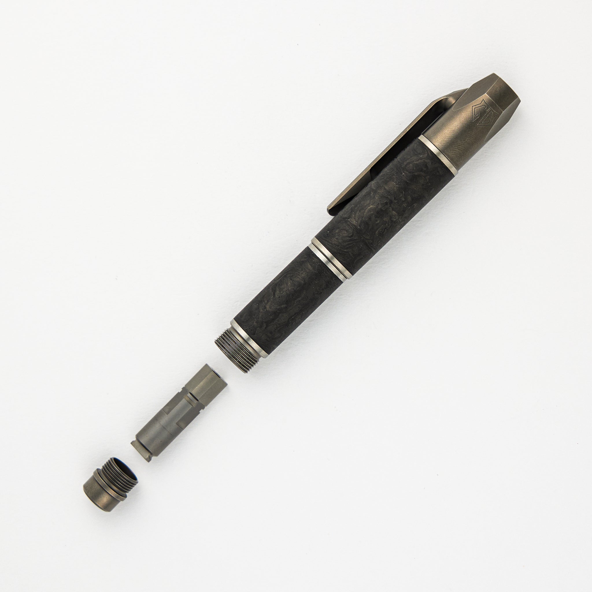 Shirogorov Custom Division Pen Tool - Marble Carbon Fiber