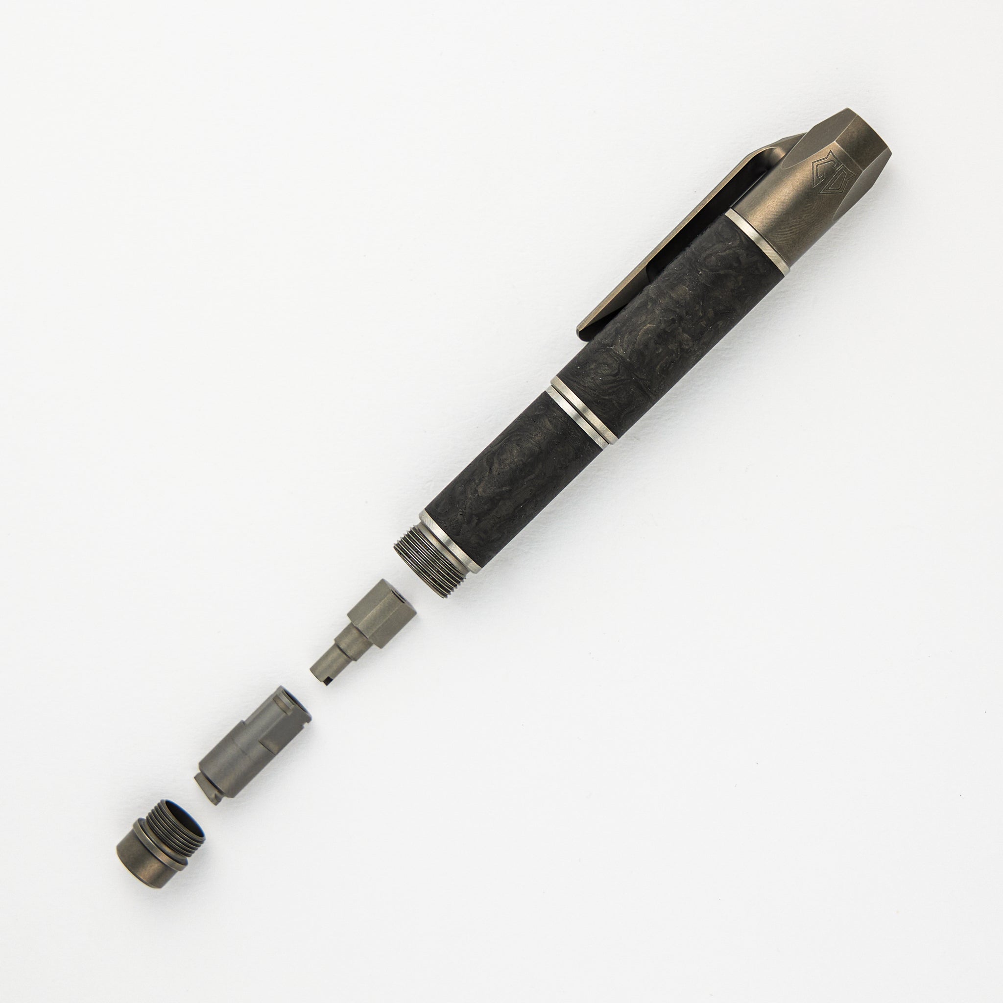 Shirogorov Custom Division Pen Tool - Marble Carbon Fiber