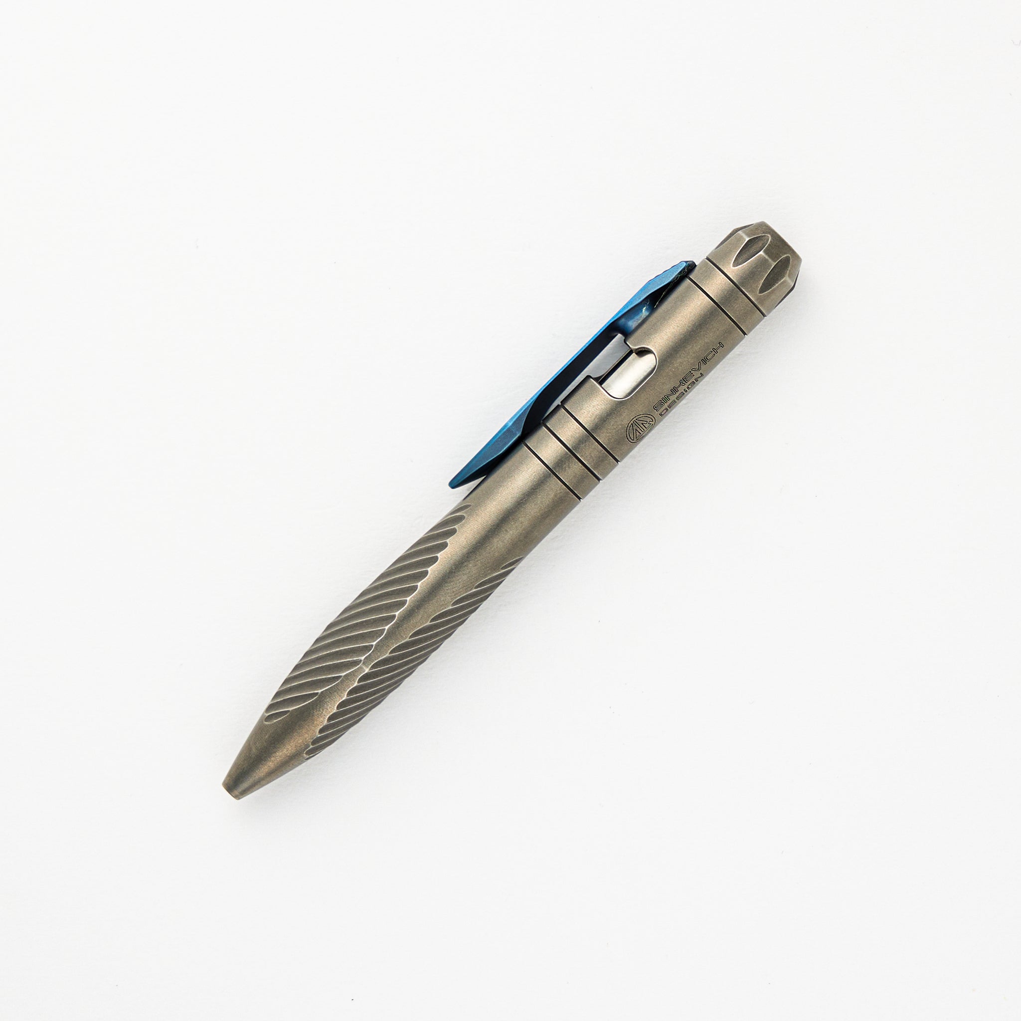 Shirogorov / Sinkevich Design Titanium Clip-Action Tool Pen – Stonewashed