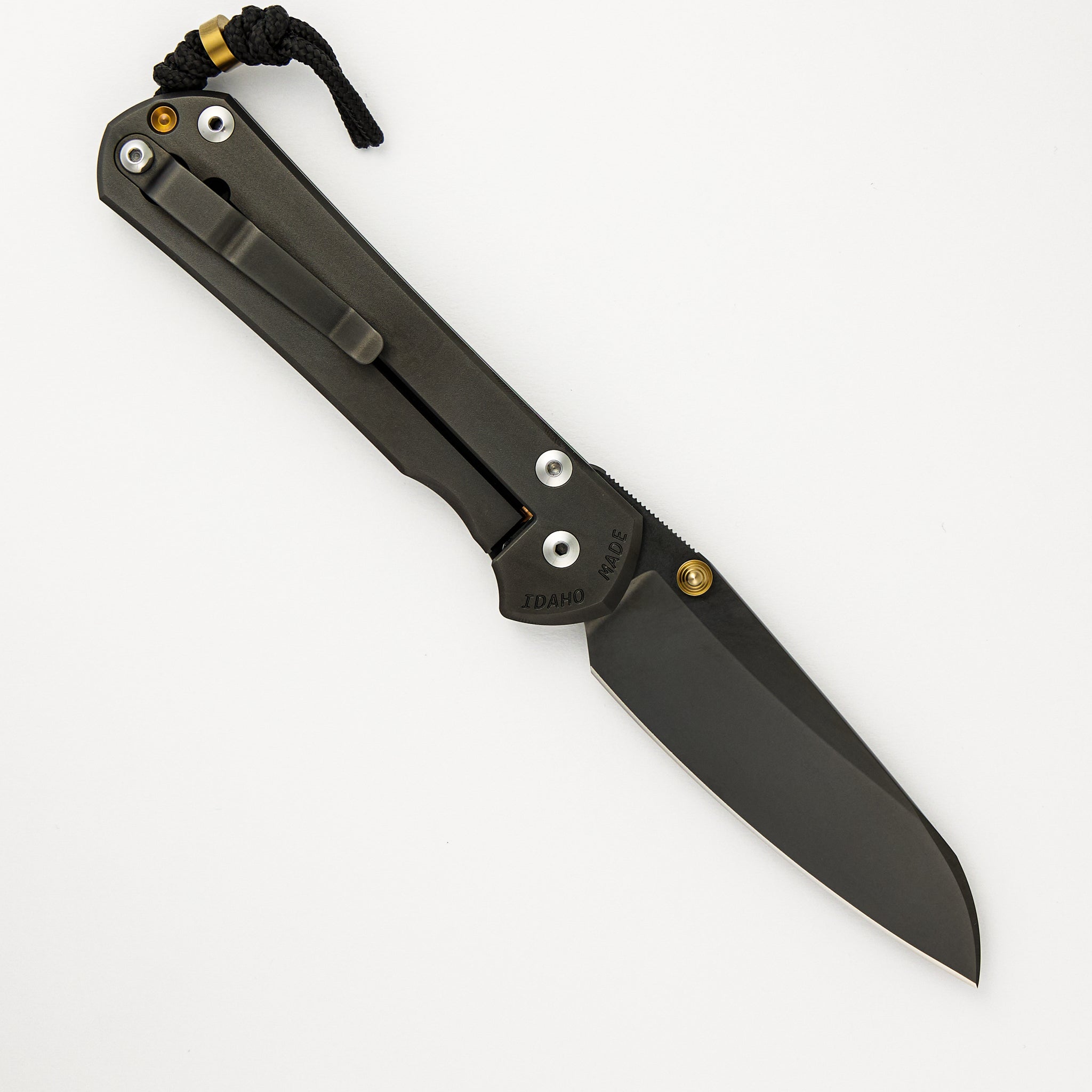 Chris Reeve Large Sebenza 31 - DLC Coated Insingo MagnaCut Blade - Naval Brass Inlays - Gold Double Lugs