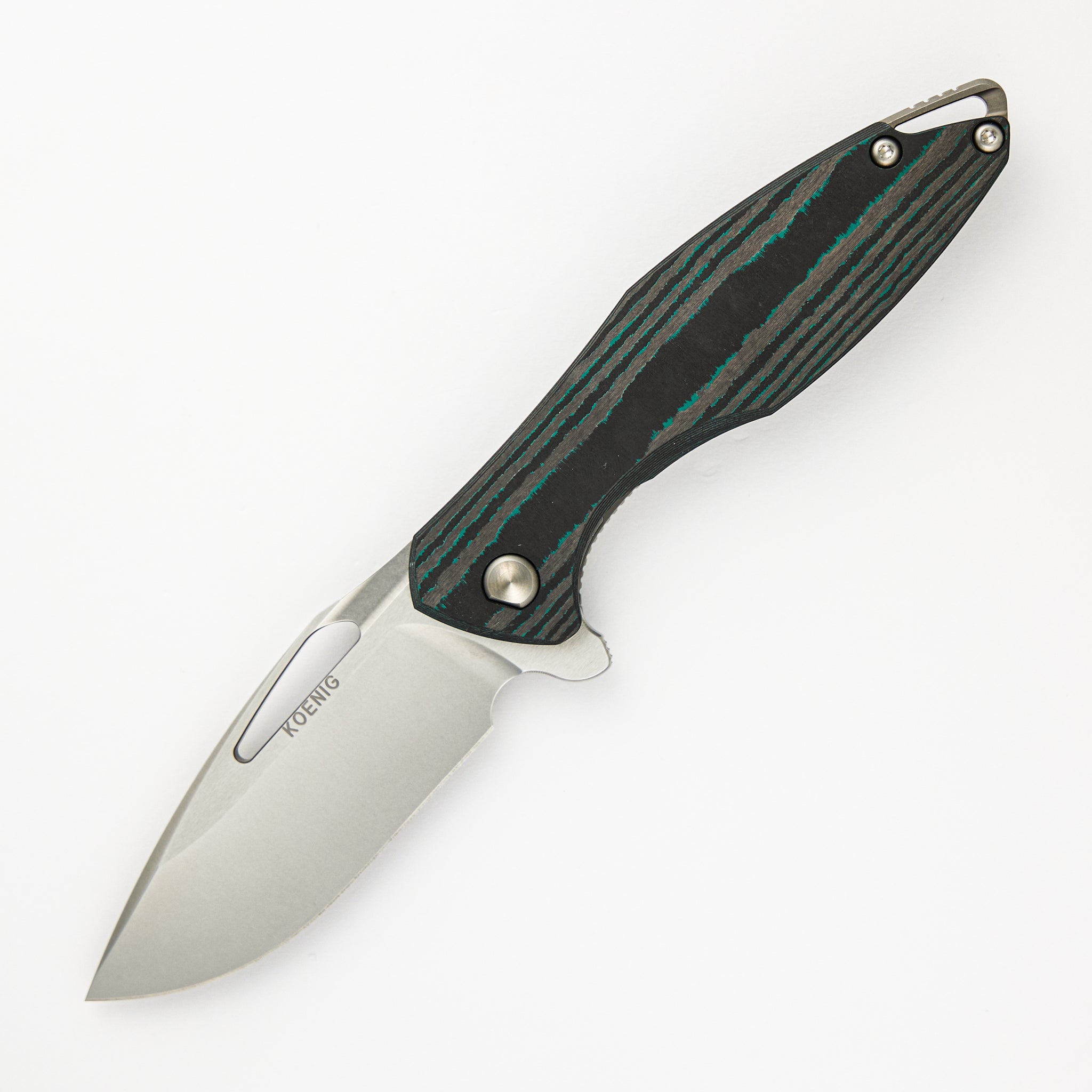 Arius - Titanium/Smooth Teal Camo Carbon Handle - M390 Blade