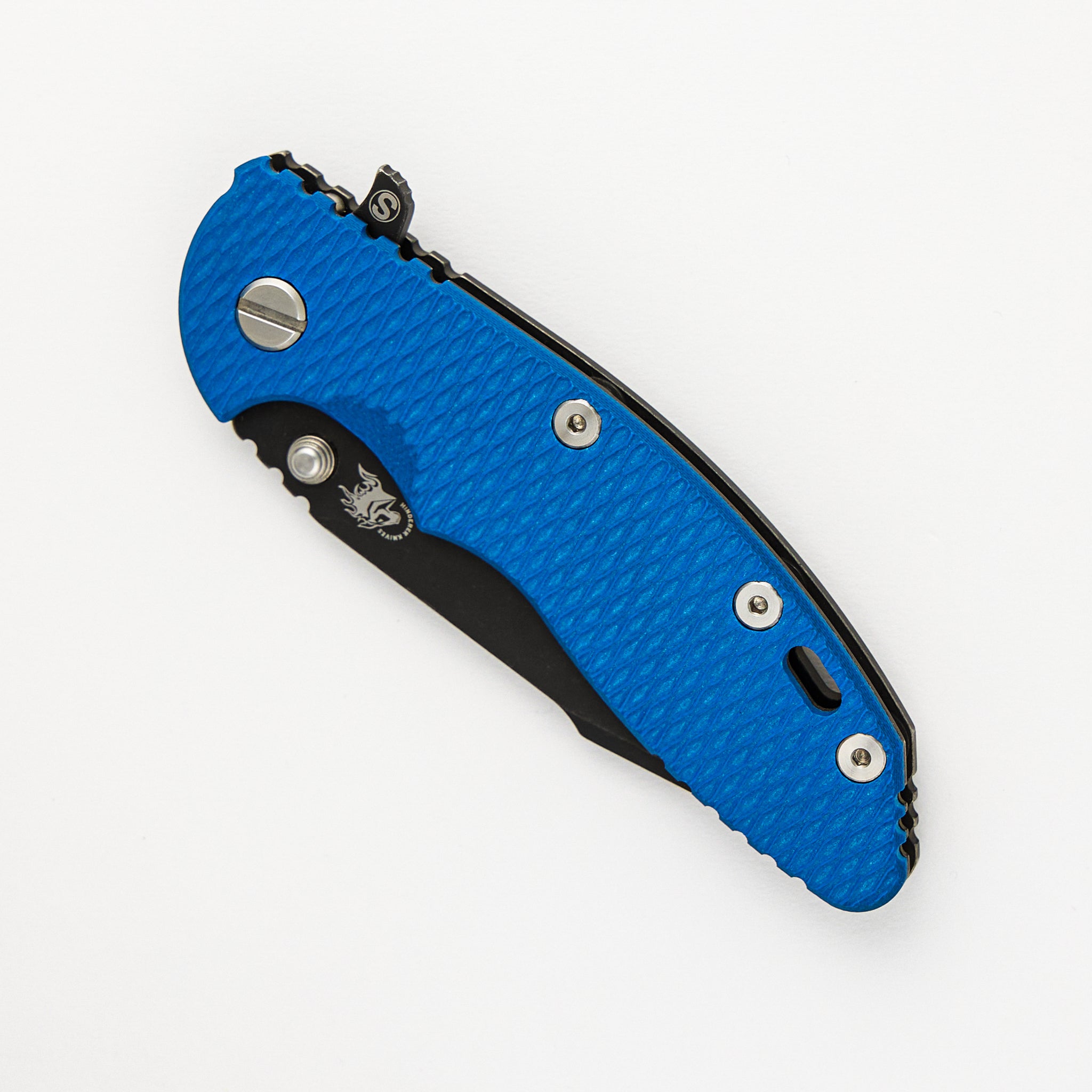 Hinderer Knives XM-18 3.5" - Skinny Harpoon Spanto - Tri-Way - Battle Black Blue G10