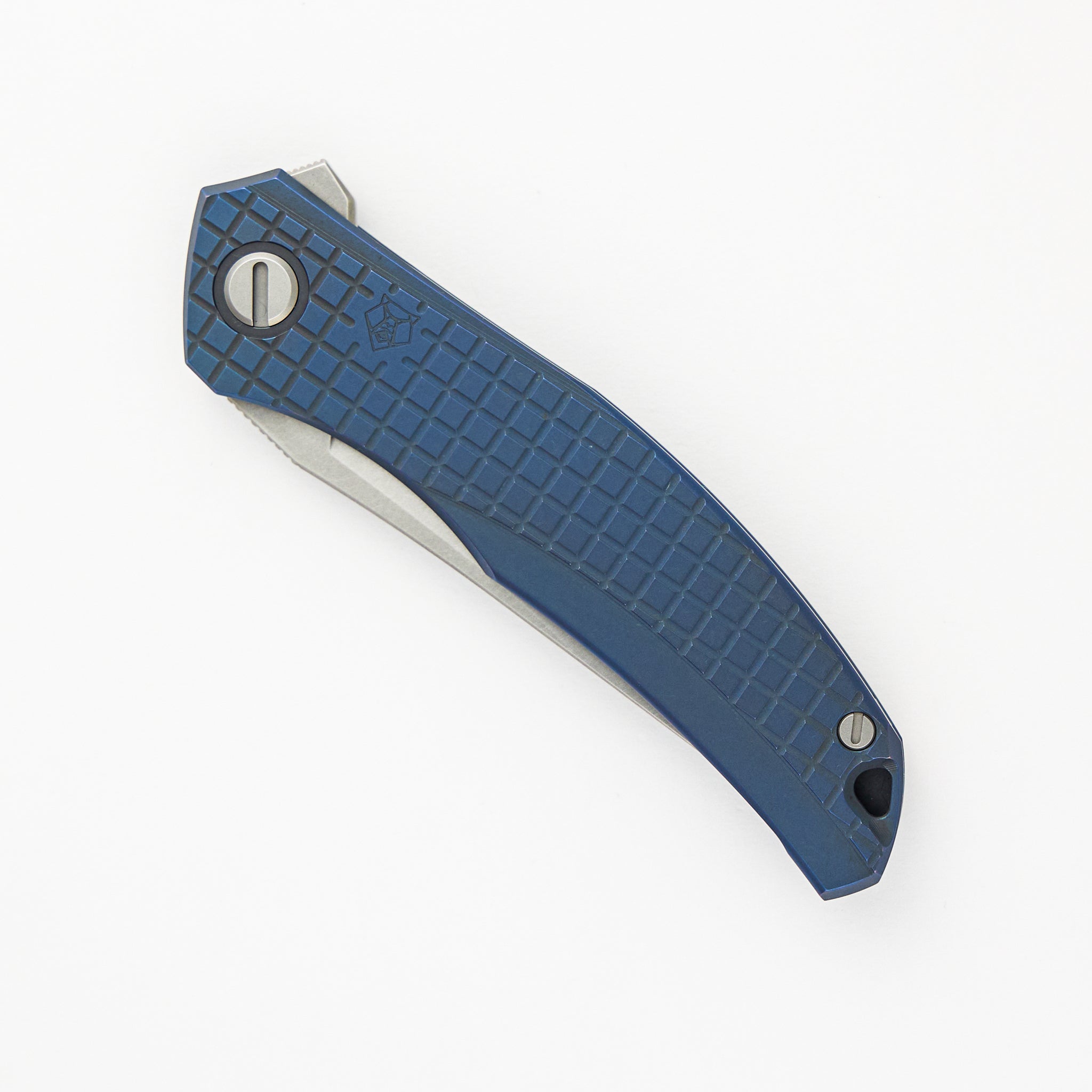 Shirogorov Quantum MEFP - Blue Titanium Handle Scales - Cromax PM Blade - SRBS