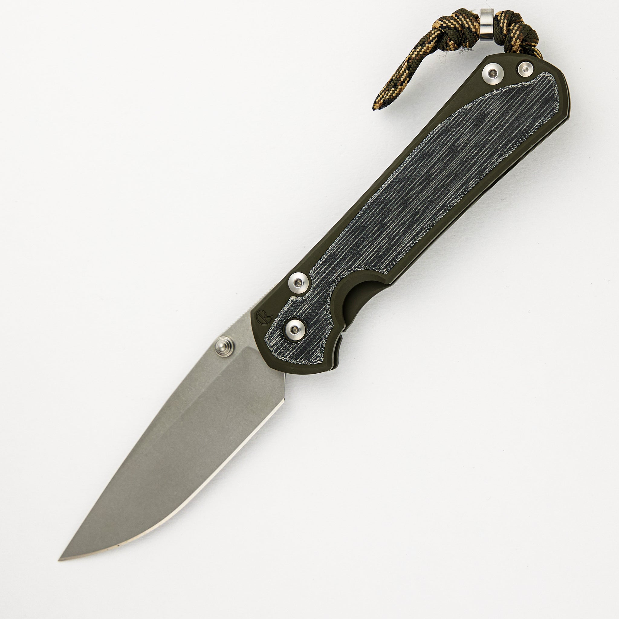 Chris Reeve Large Sebenza 31 - OD Green Cerakote / Black Canvas Micarta - Drop Point CPM MagnaCut