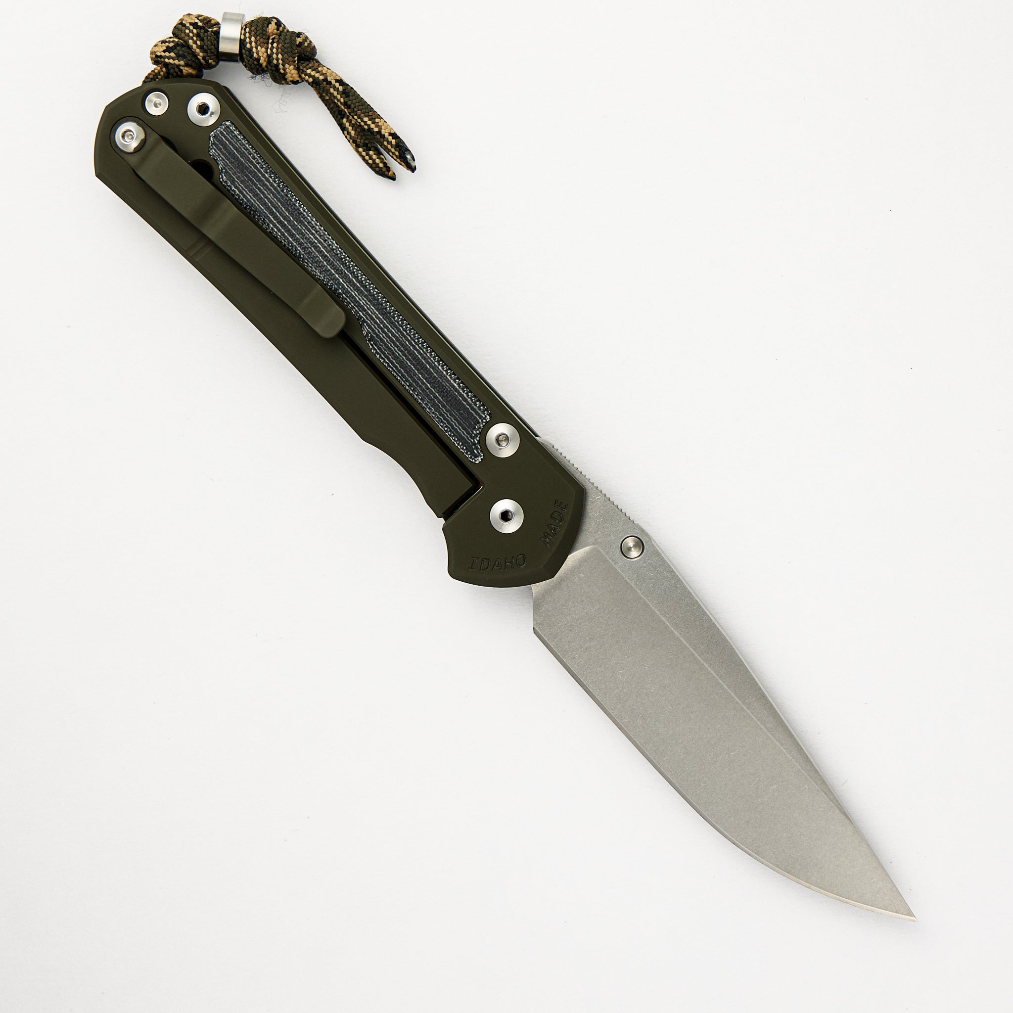 Large Sebenza 31 - OD Green Cerakote / Black Canvas Micarta - Drop Point CPM MagnaCut