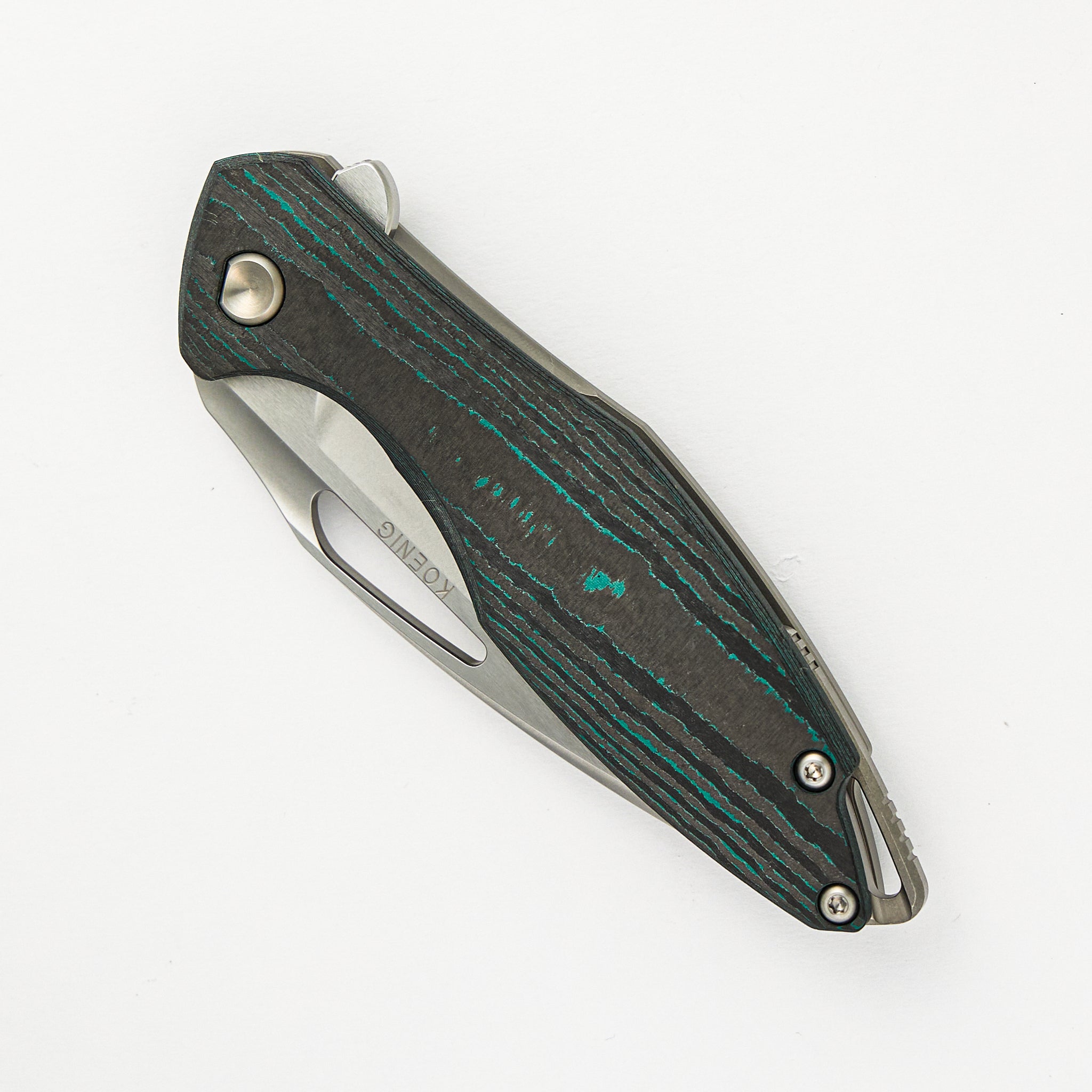 Arius - Titanium/Smooth Teal Camo Carbon Handle - M390 Blade