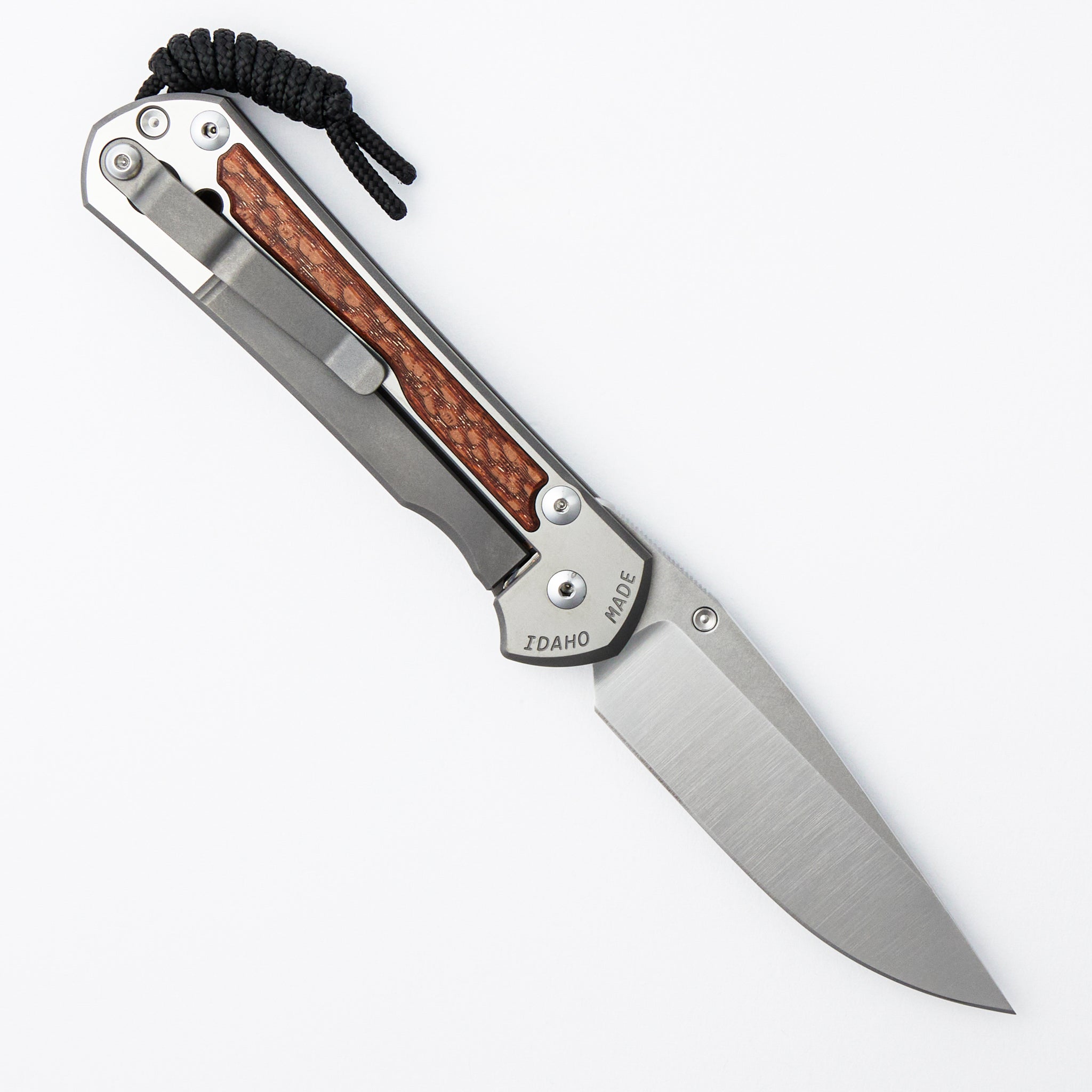 Large Sebenza 31 Annual 2026 - Leopardwood Inlay - Drop Point CPM MagnaCut Blade - Silver Single Thumb Lug