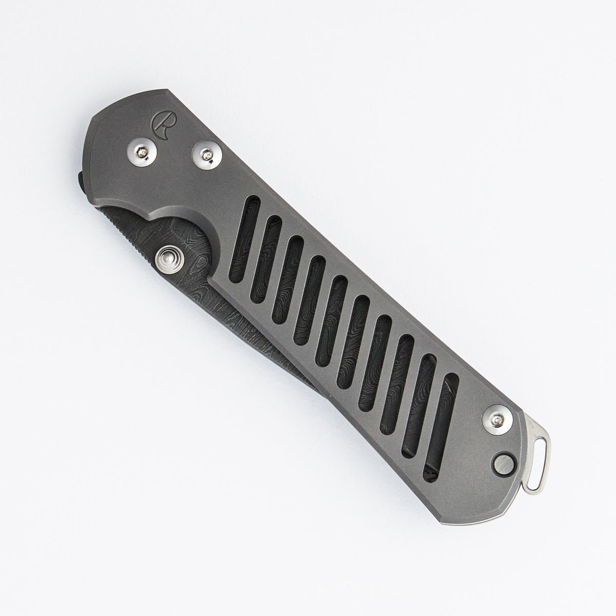 Large Sebenza 31 - Ladder Blade - Glass Blasted - Silver Hardware - Silver Double Thumb Lugs - Aftermarket Modifications By Cap City
