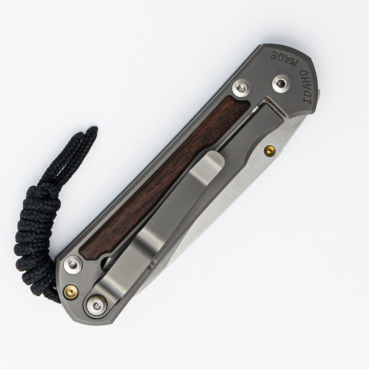 Small Sebenza 31 - Macassar Ebony Inlay - Insingo CPM MagnaCut Blade - Gold Single Thumb Lug