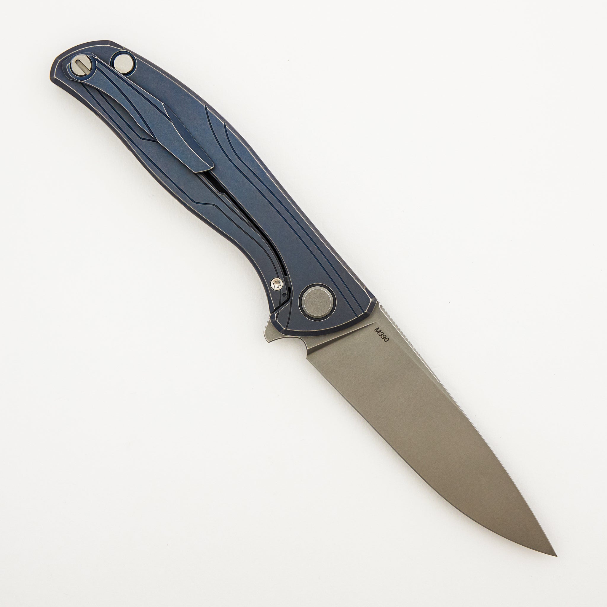F95 Nudist – M390 Blade - Blue Titanium Handle - MRBS