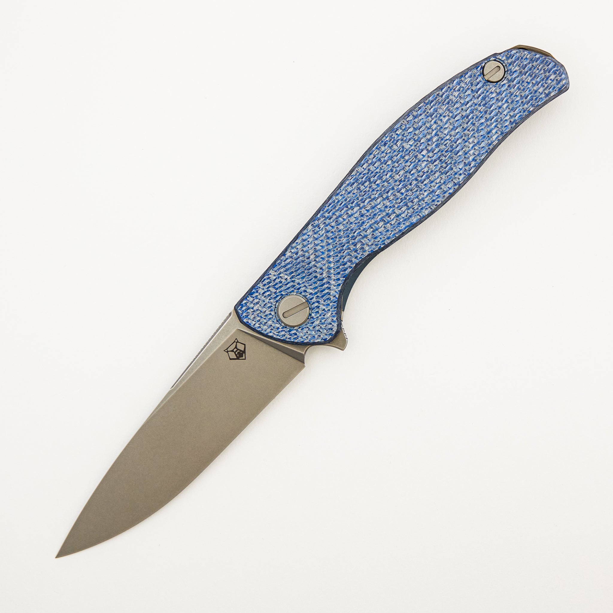 Hati - Dark Blue Twill Carbon Fiber Handle - Vanax 37 Blade - MRBS
