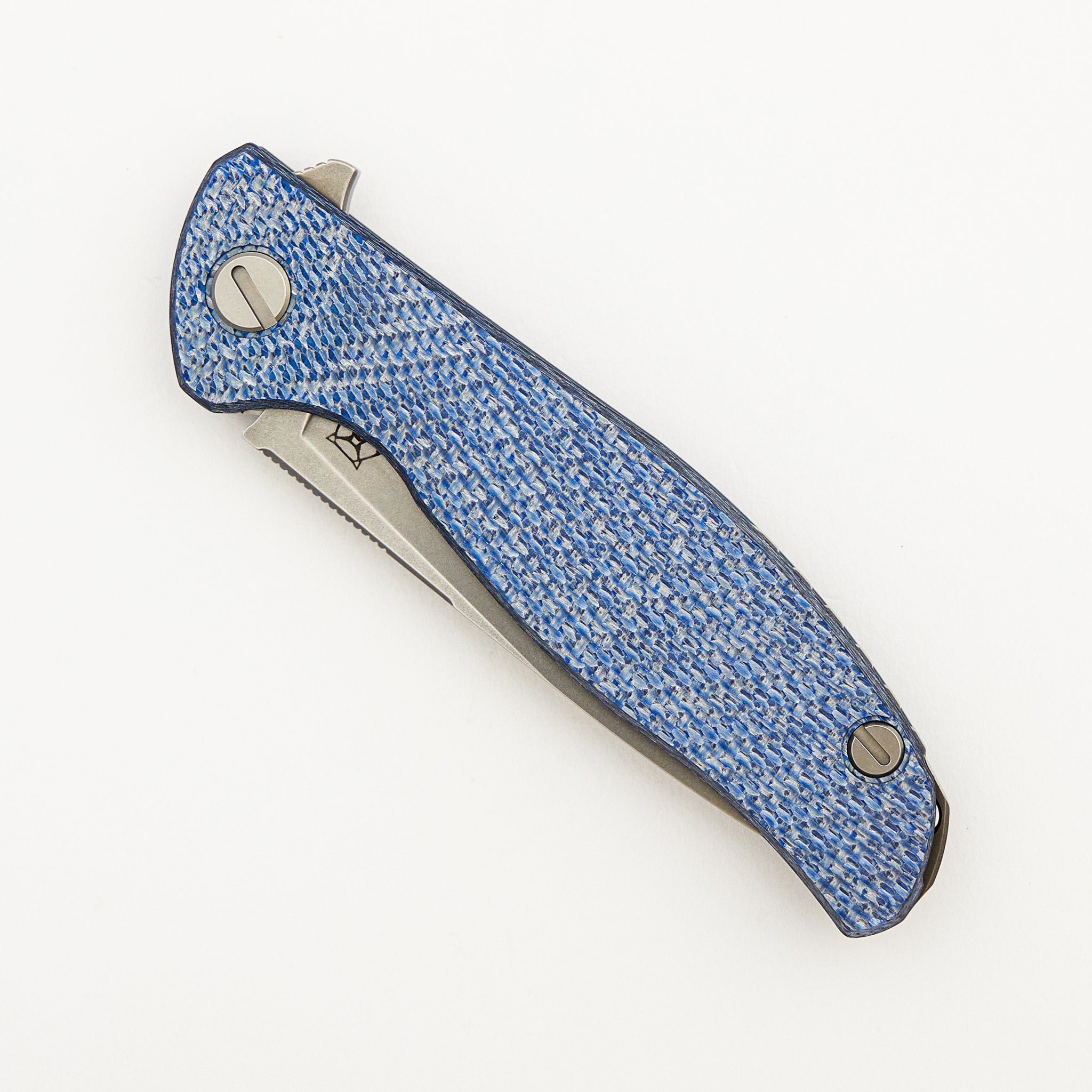 Hati - Dark Blue Twill Carbon Fiber Handle - Vanax 37 Blade - MRBS