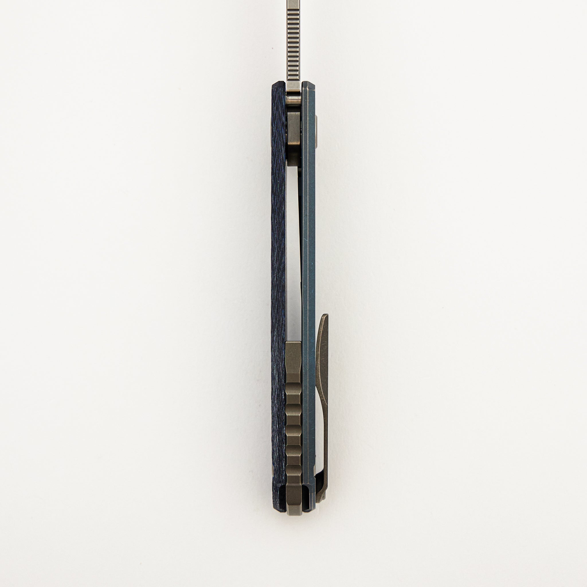 Hati - Dark Blue Twill Carbon Fiber Handle - Vanax 37 Blade - MRBS