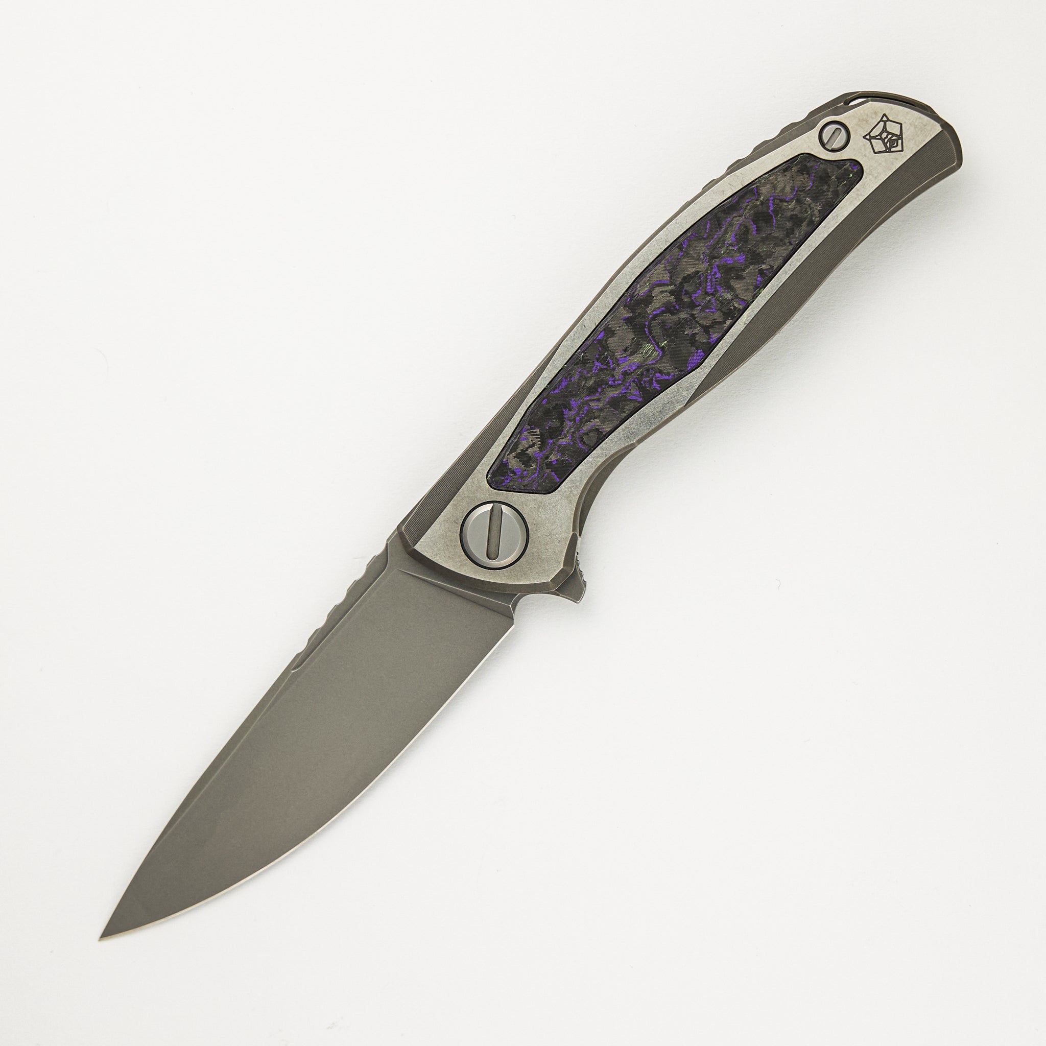 Shirogorov F95NL Gen. 5 - M390 Blade - Titanium Handle - Purple TechnoCarbo Inlays - MRBS