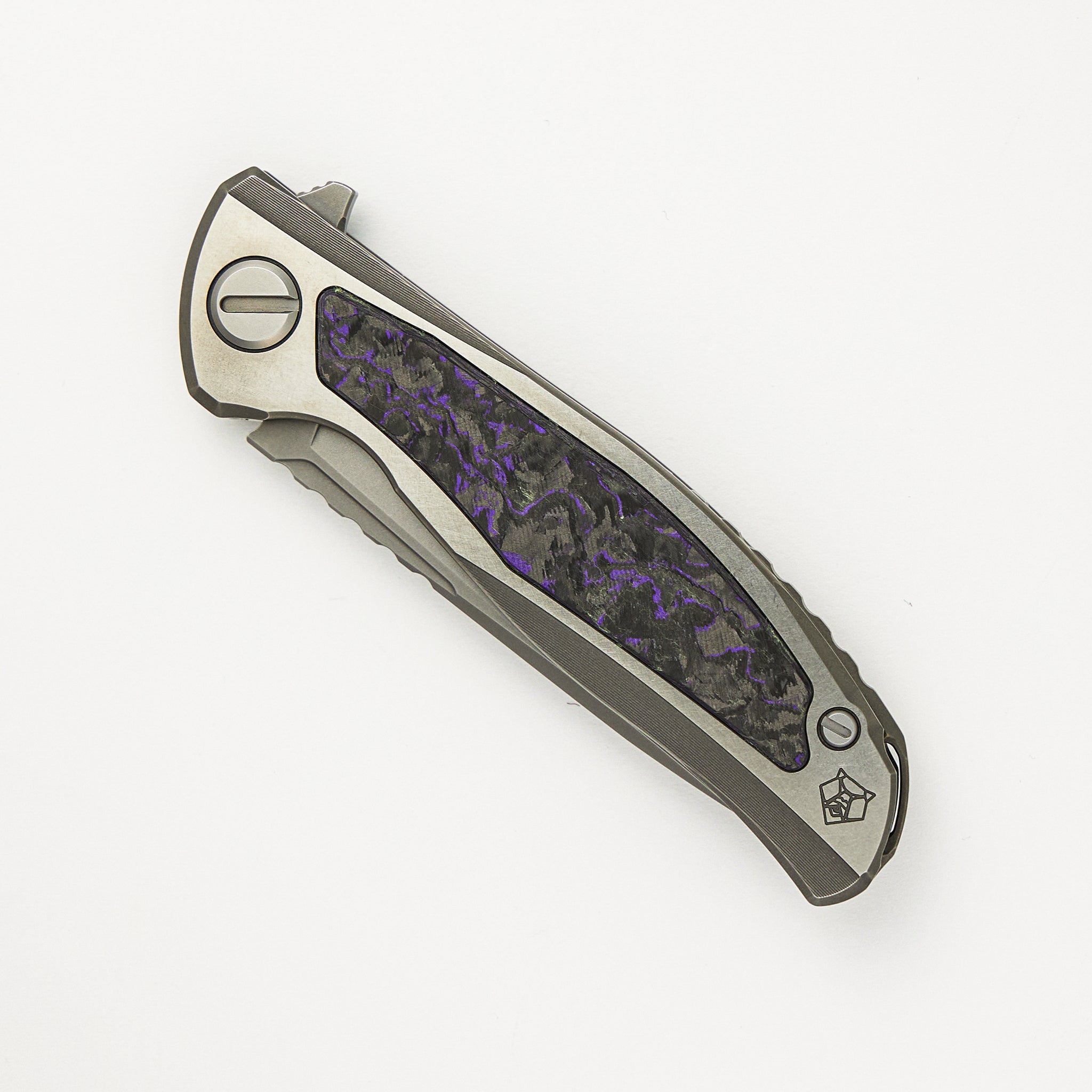 Shirogorov F95NL Gen. 5 - M390 Blade - Titanium Handle - Purple TechnoCarbo Inlays - MRBS