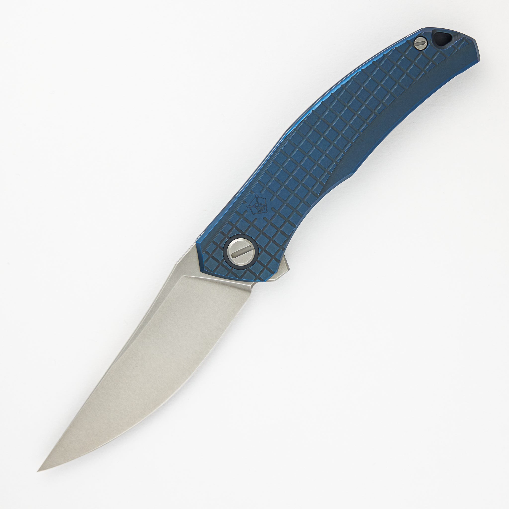 Shirogorov Quantum - Blue Titanium Monkey Edge Frag Pattern Handle - Cromax PM Blade - SRB