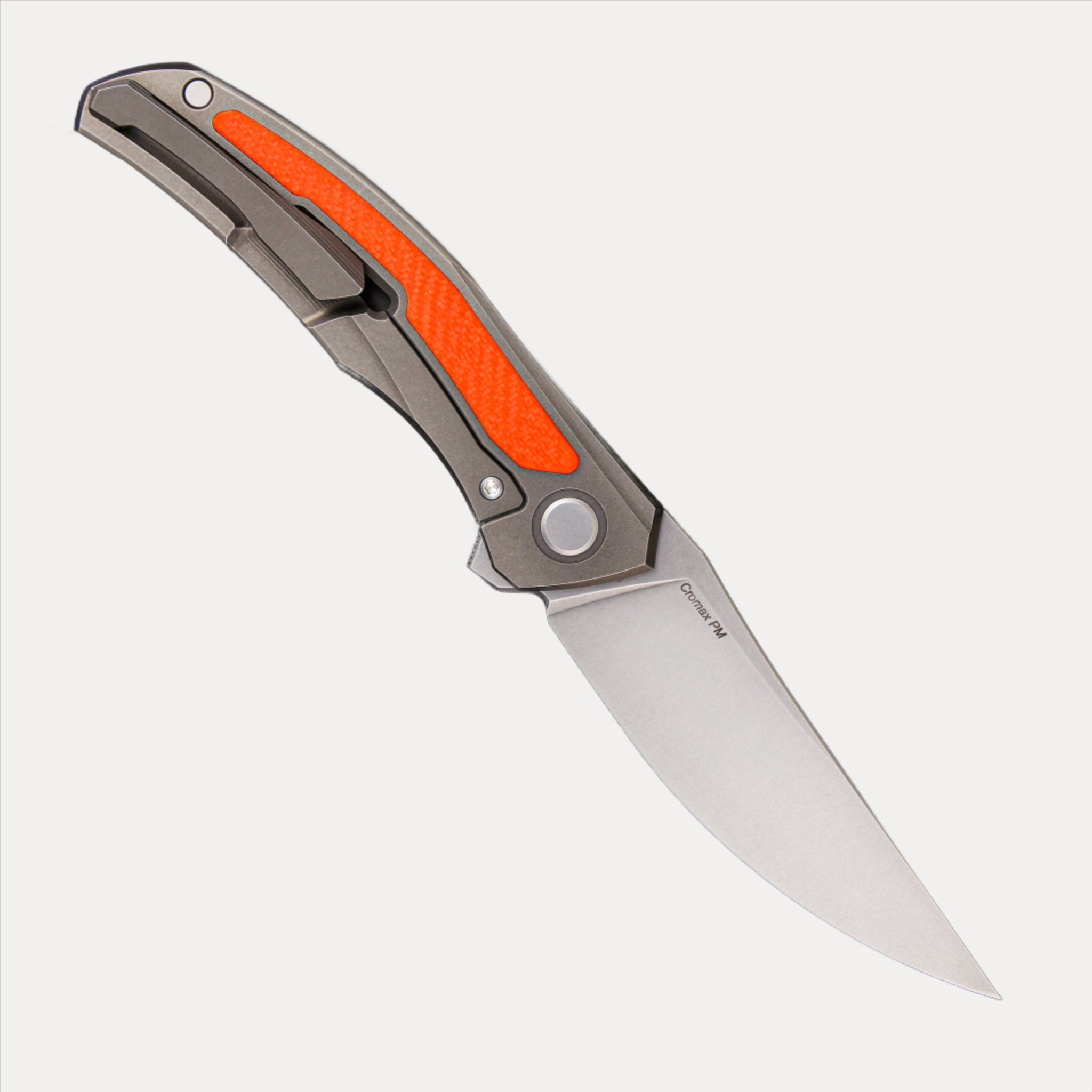 SHIROGOROV URSUS QUANTUM – CROMAX PM BLADE – TITANIUM HANDLE – ORANGE G10 INLAY – SRBS