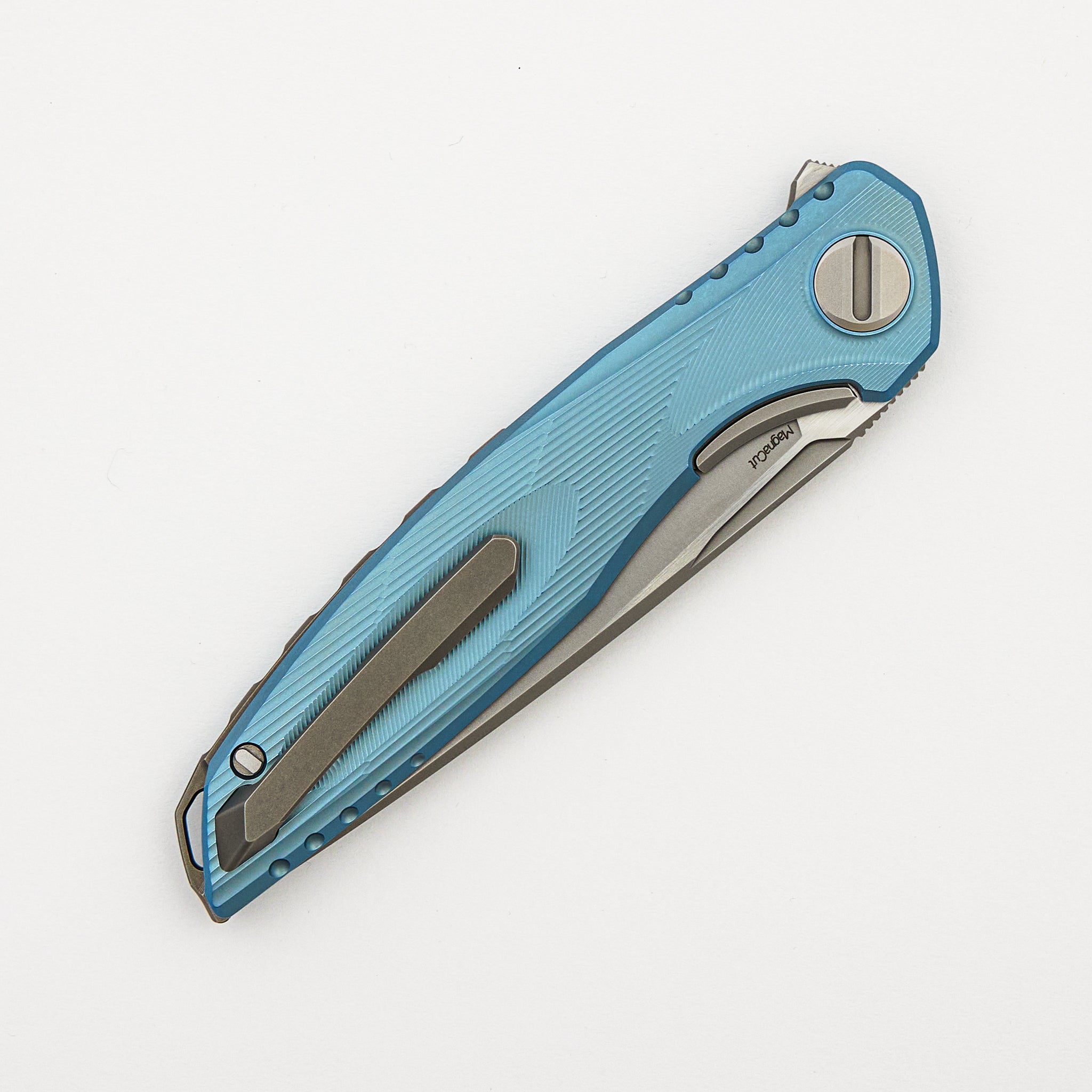 Astrum Custom Division - Blue Titanium Handle - MagnaCut Blade - SRRBS