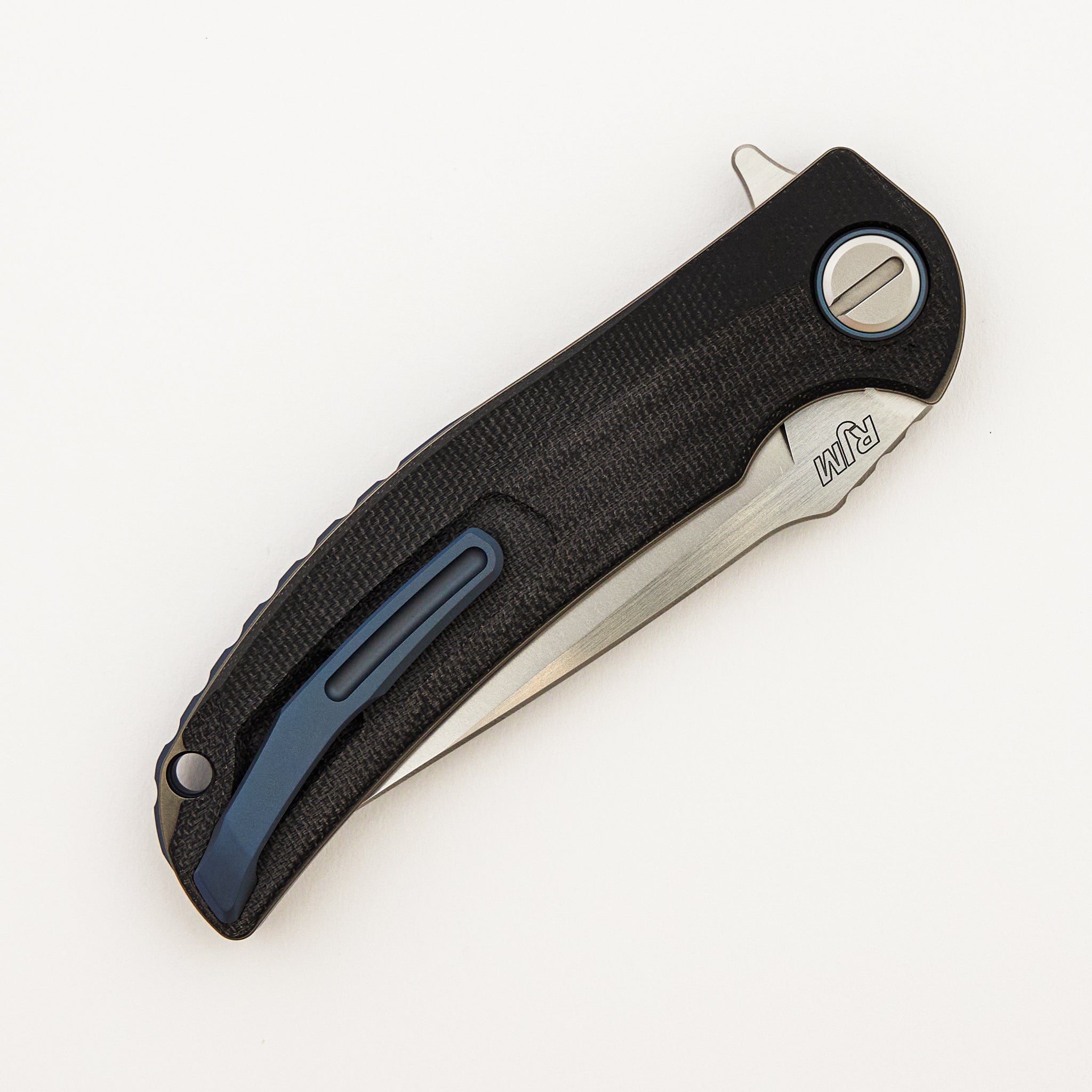 Soft Overkill - M398 Blade - Black Canvas Micarta Handle - SRRBS (RJ Martin Design)
