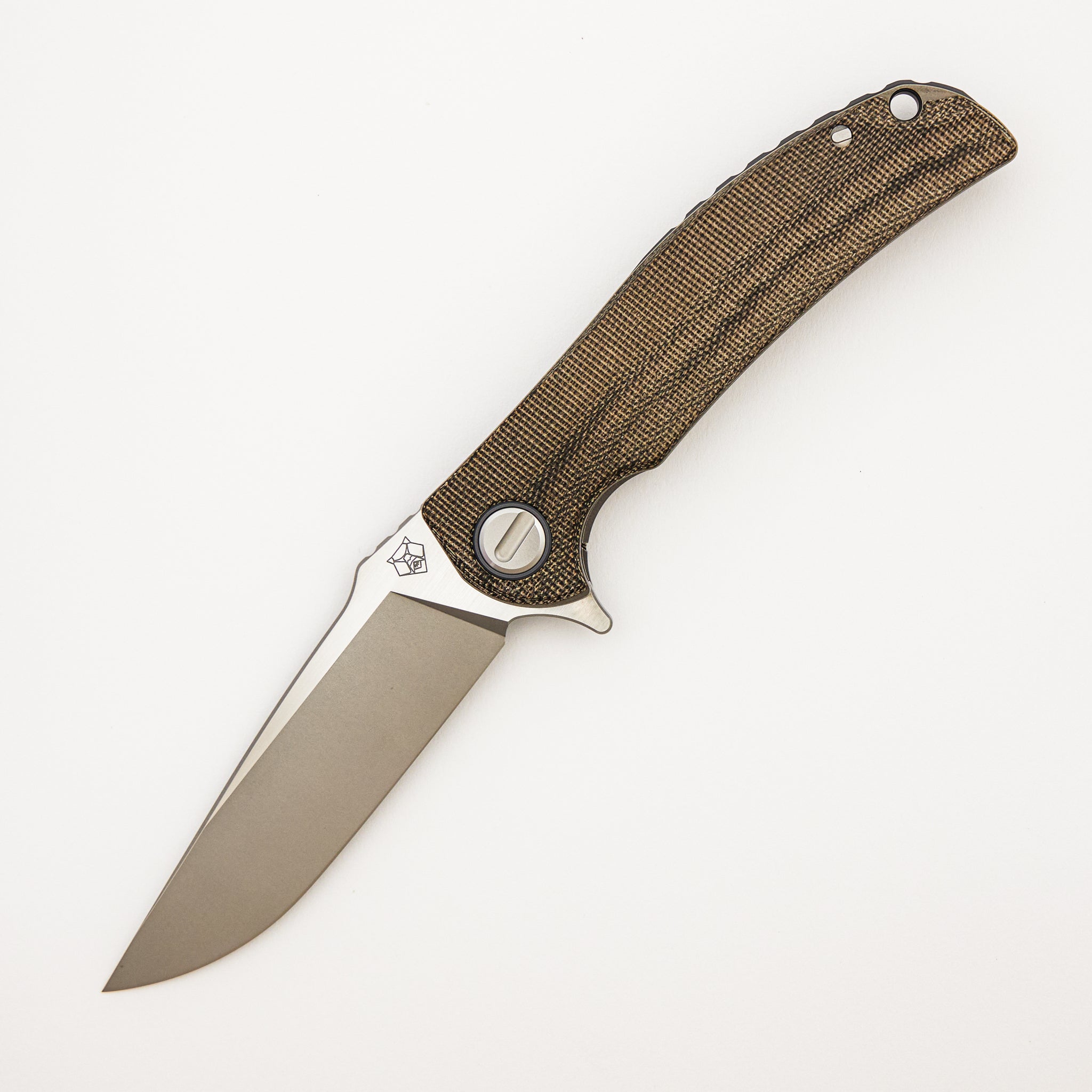 Soft Overkill - M398 Blade - Green Canvas Micarta Handle - RBS (RJ Martin Design)