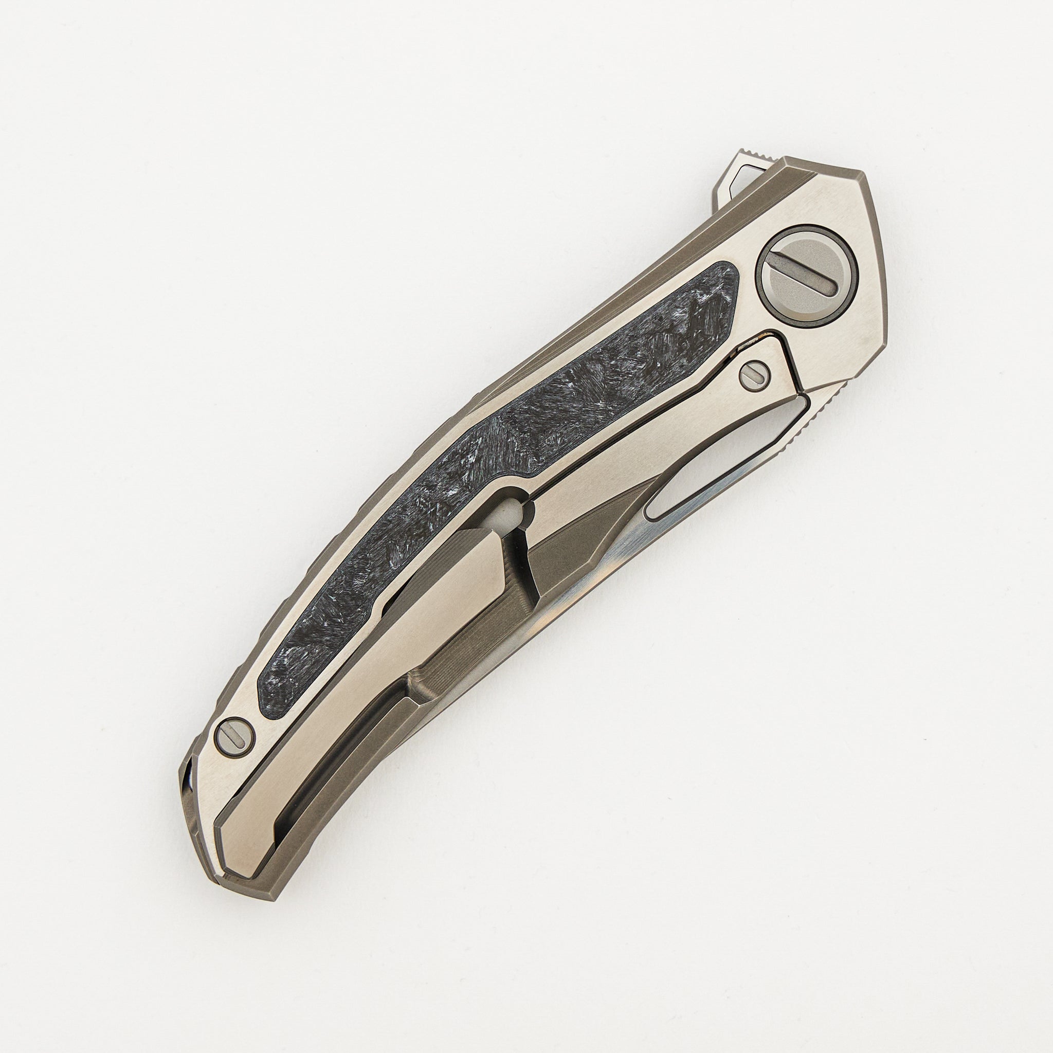 Quantum WKM - Titanium/White CarboTi Handle - S90V Blade - SRRBS
