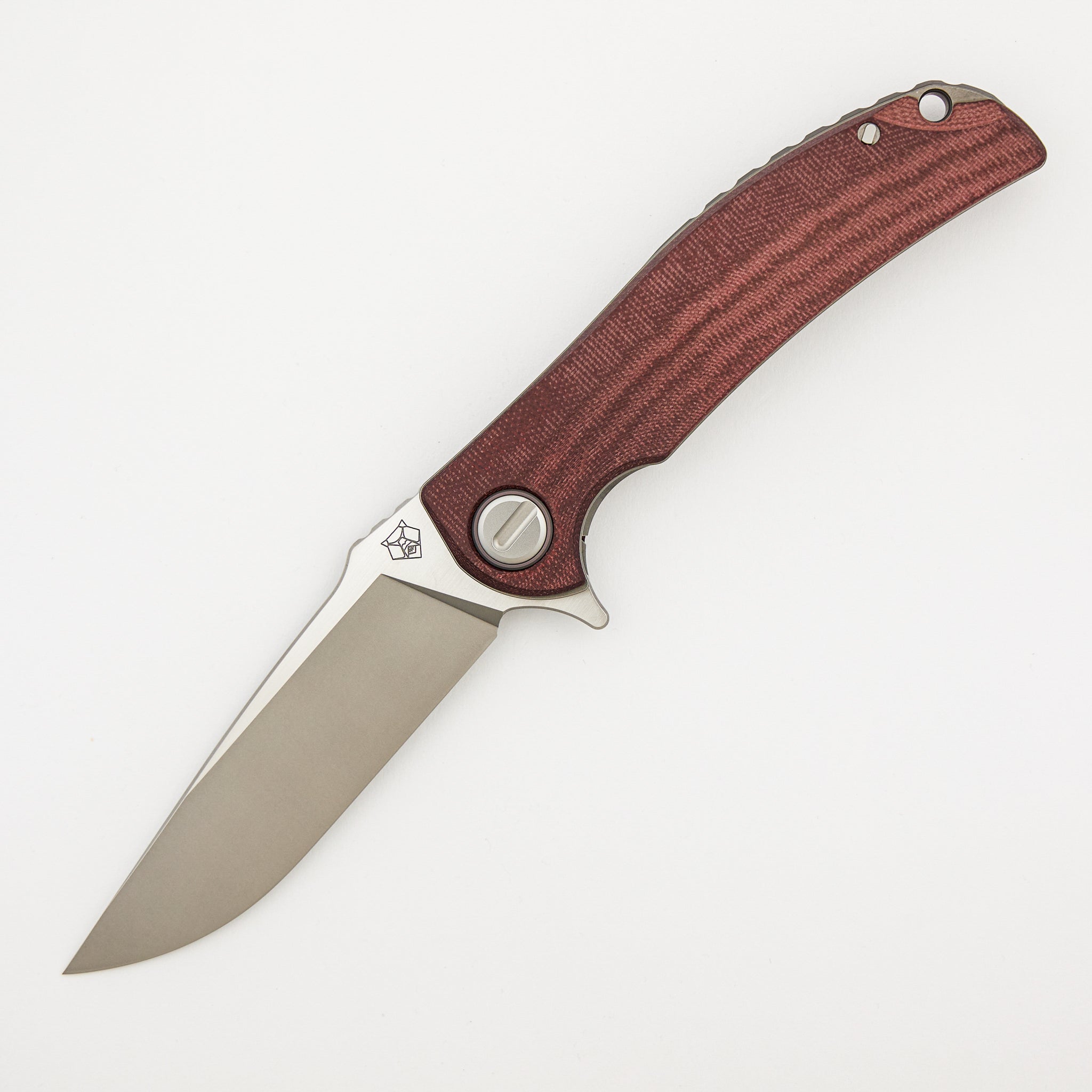 Soft Overkill - M398 Blade - Maroon Canvas Micarta Handle - RBS (RJ Martin Design)