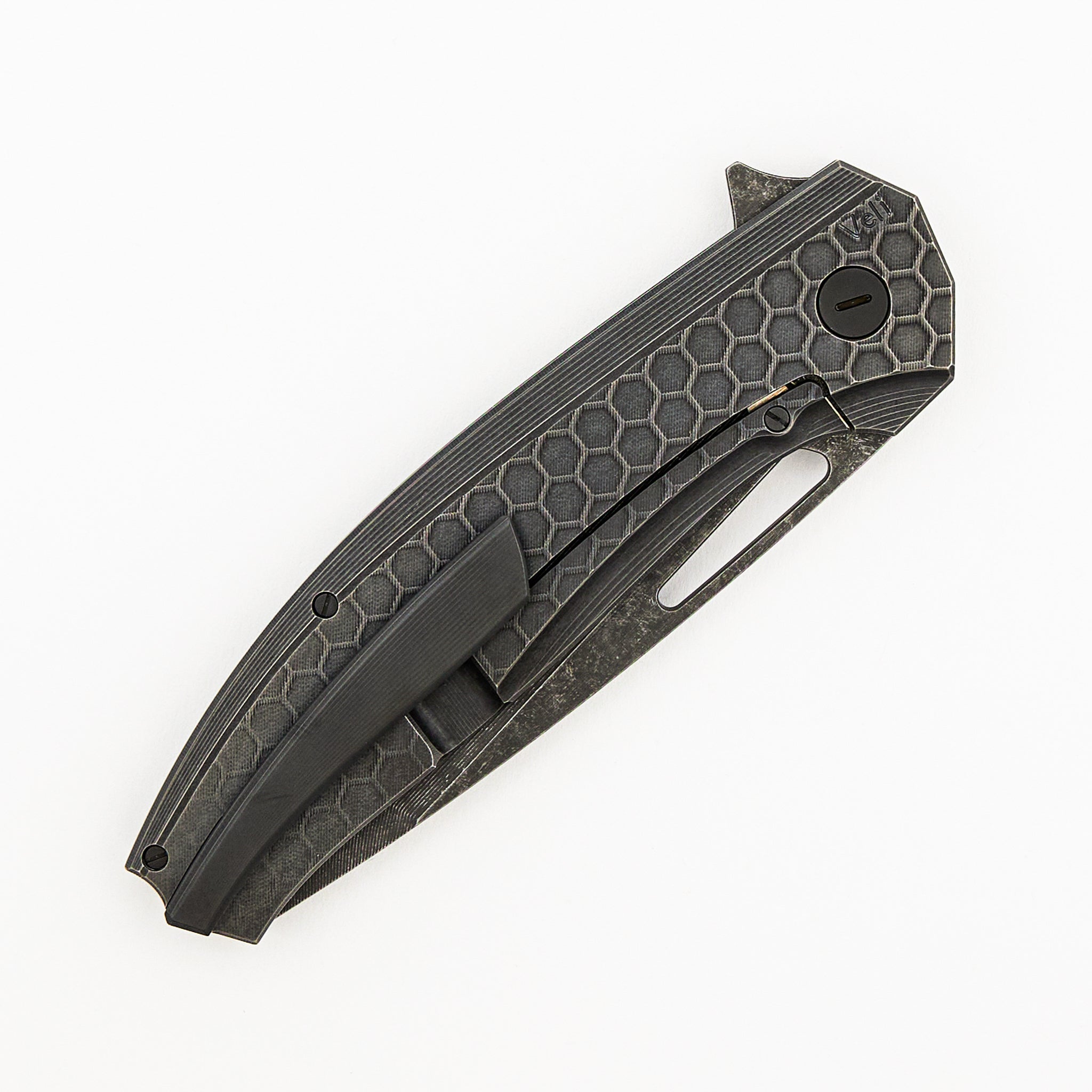 Veli - "Black Edition" - Titanium Handle W/ Fade Honeycomb - RWL-34 Blade