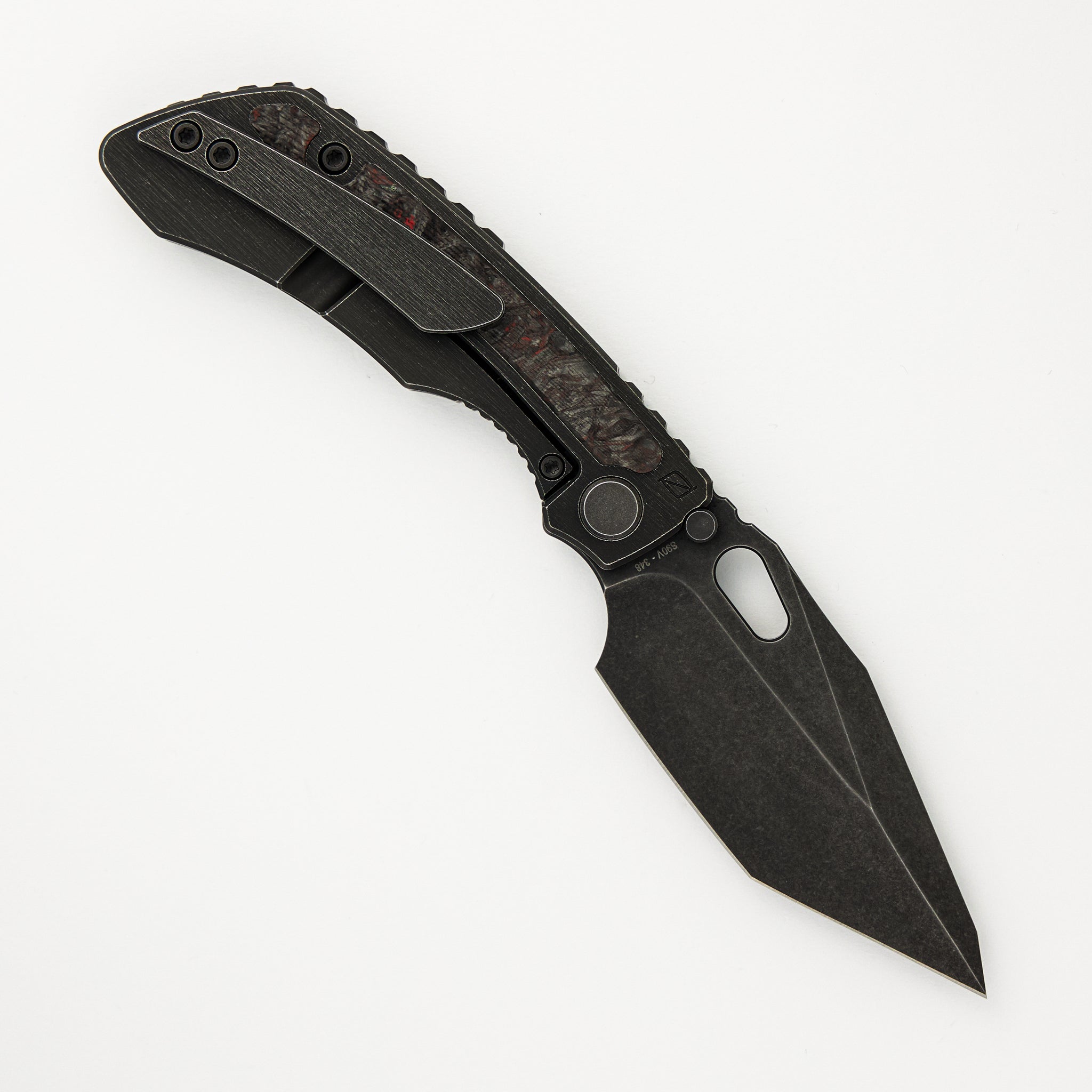 Custom Knife Factory / Jon Sorensen Design Evo-4 / Evo-T - S90V - Carbon Fiber Inlays #348