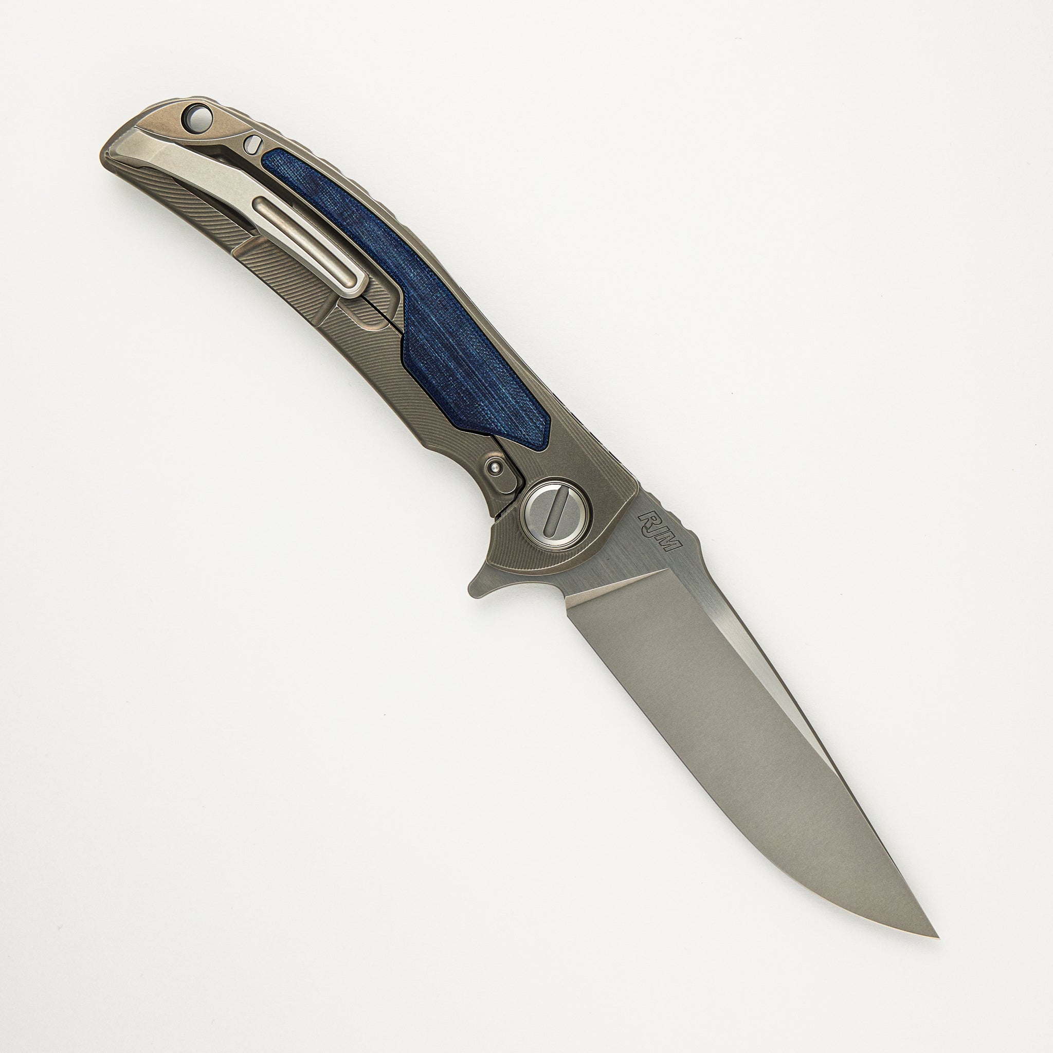 "Limited Edition" Denim Overkill - S90V Blade - Titanium Handle W/ Jeans Micarta Inlays - SRRBS (RJ Martin Design)