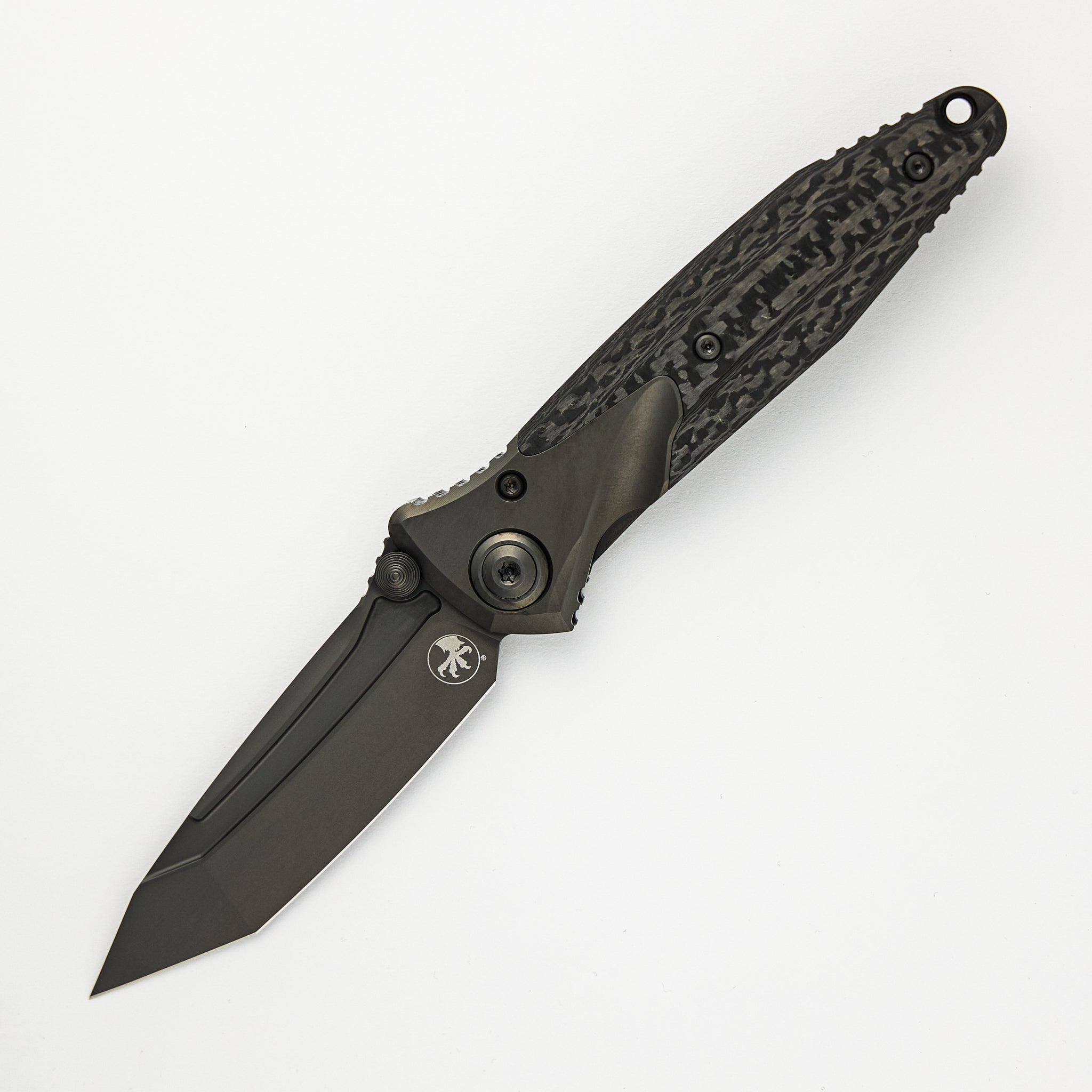 Microtech Socom Bravo T/E Signature Series DLC Standard Carbon Fiber Scales 261-1 DLCTCFTIS