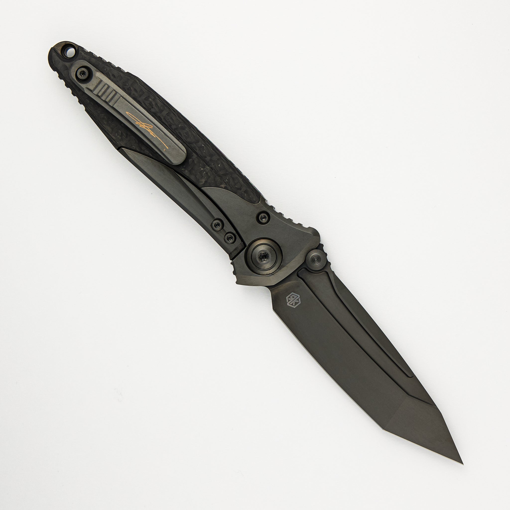 Microtech Socom Bravo T/E Signature Series DLC Standard Carbon Fiber Scales 261-1 DLCTCFTIS